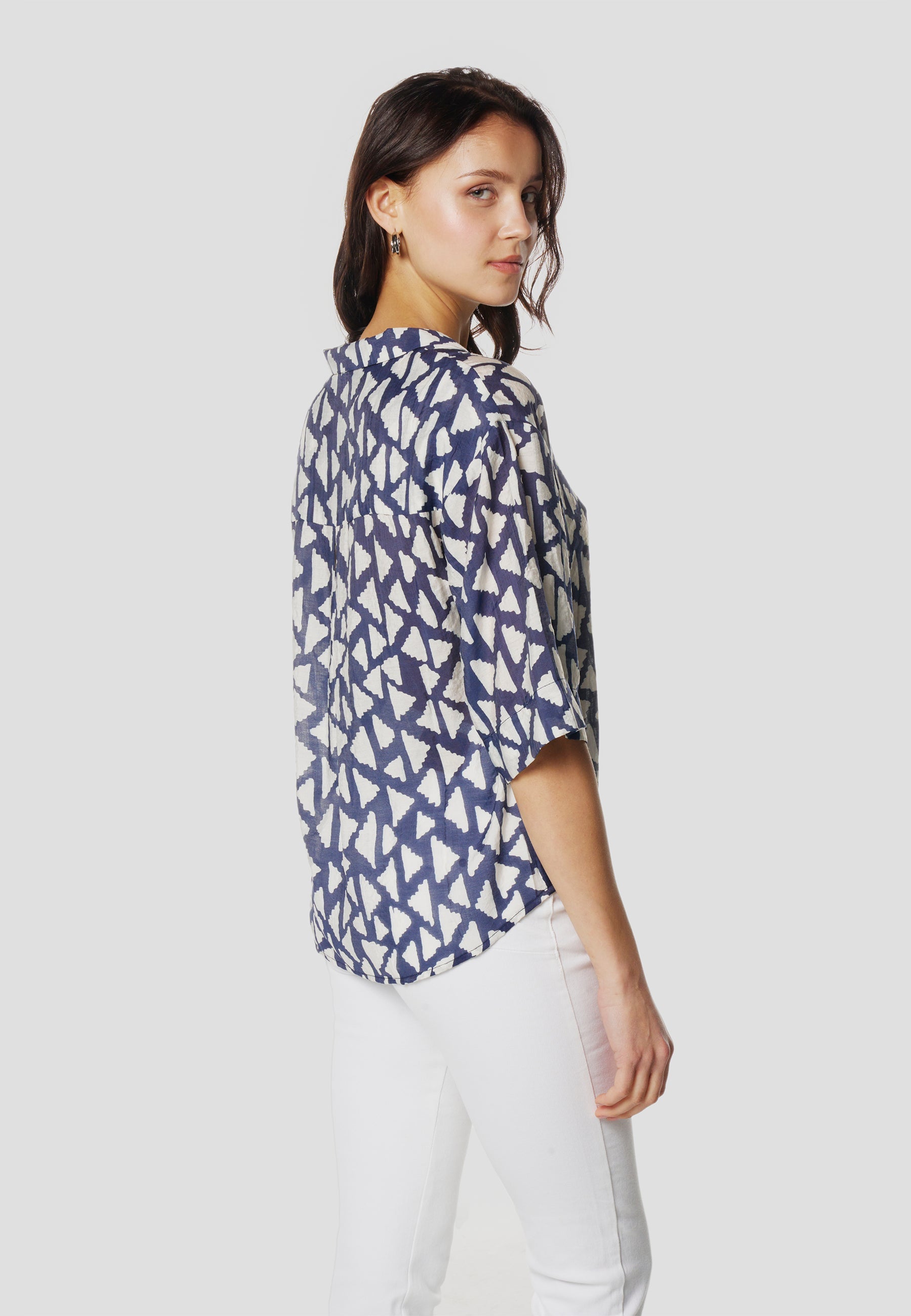 Camisa Mujer Manga Corta Estampada – Koroshi 2612BL11
