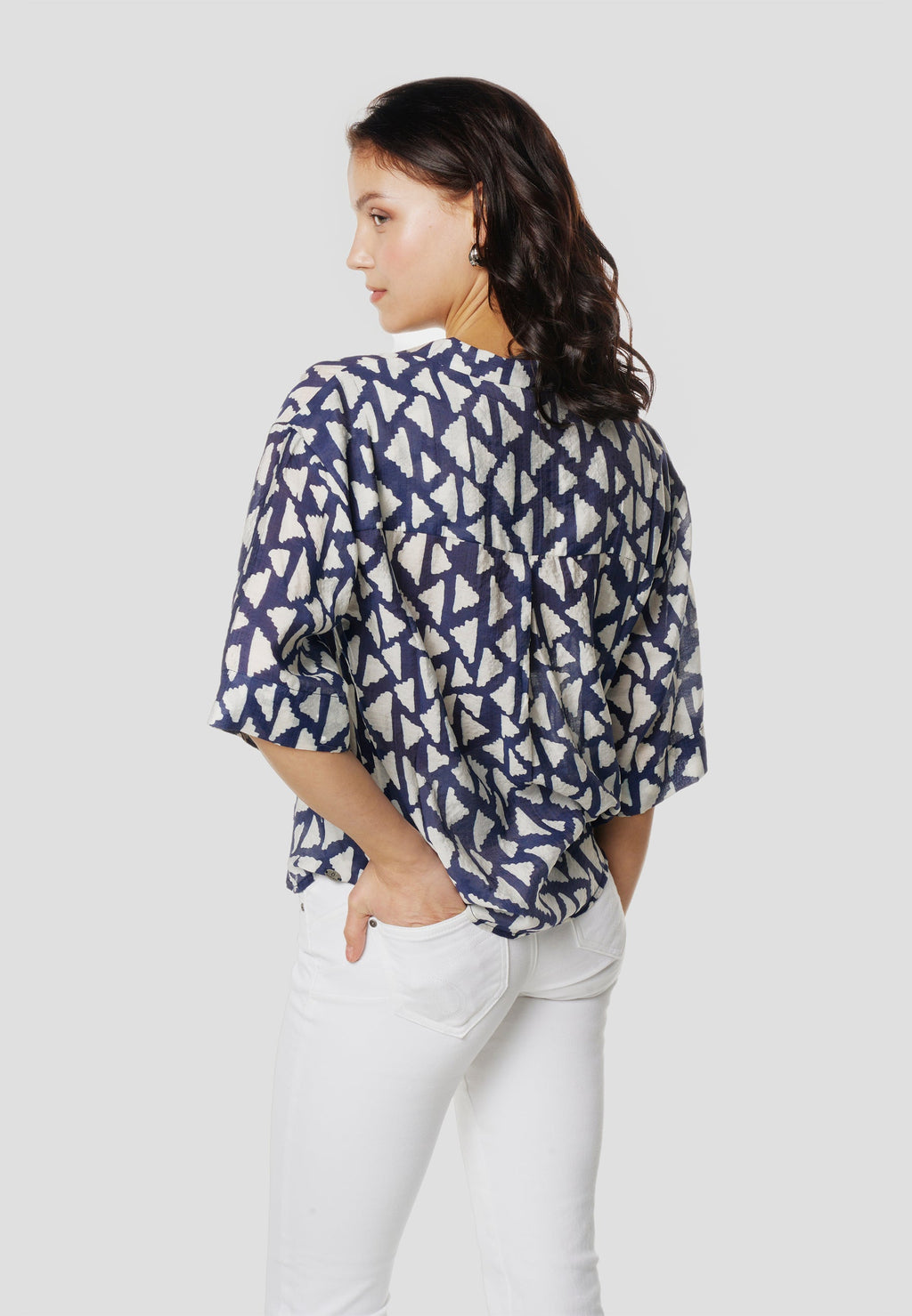 Camisa Mujer Manga Corta Estampada – Koroshi 2612BL11