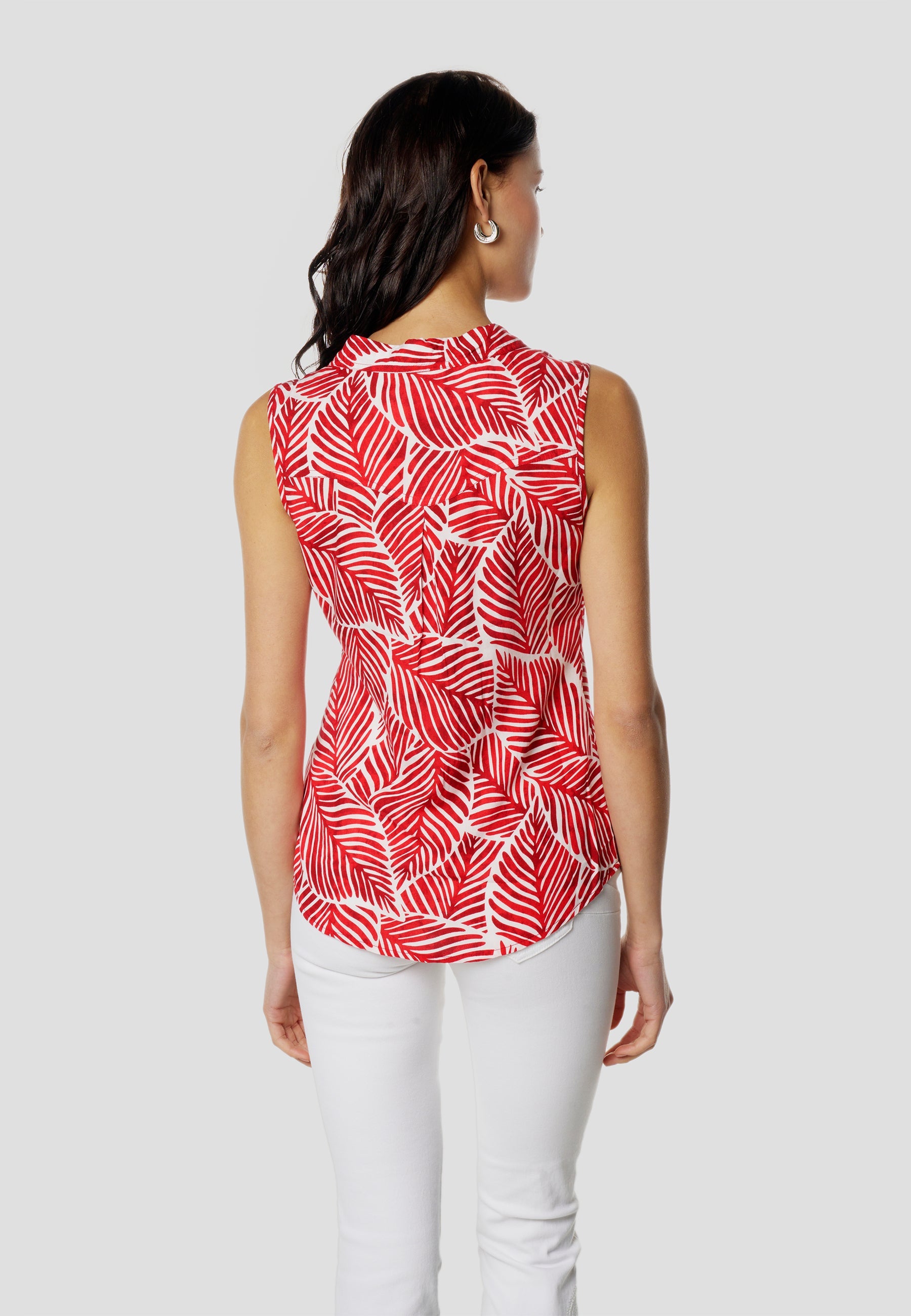 Blusa Mujer Sin Mangas Estampado Hojas Viscosa – Koroshi 2612BL78