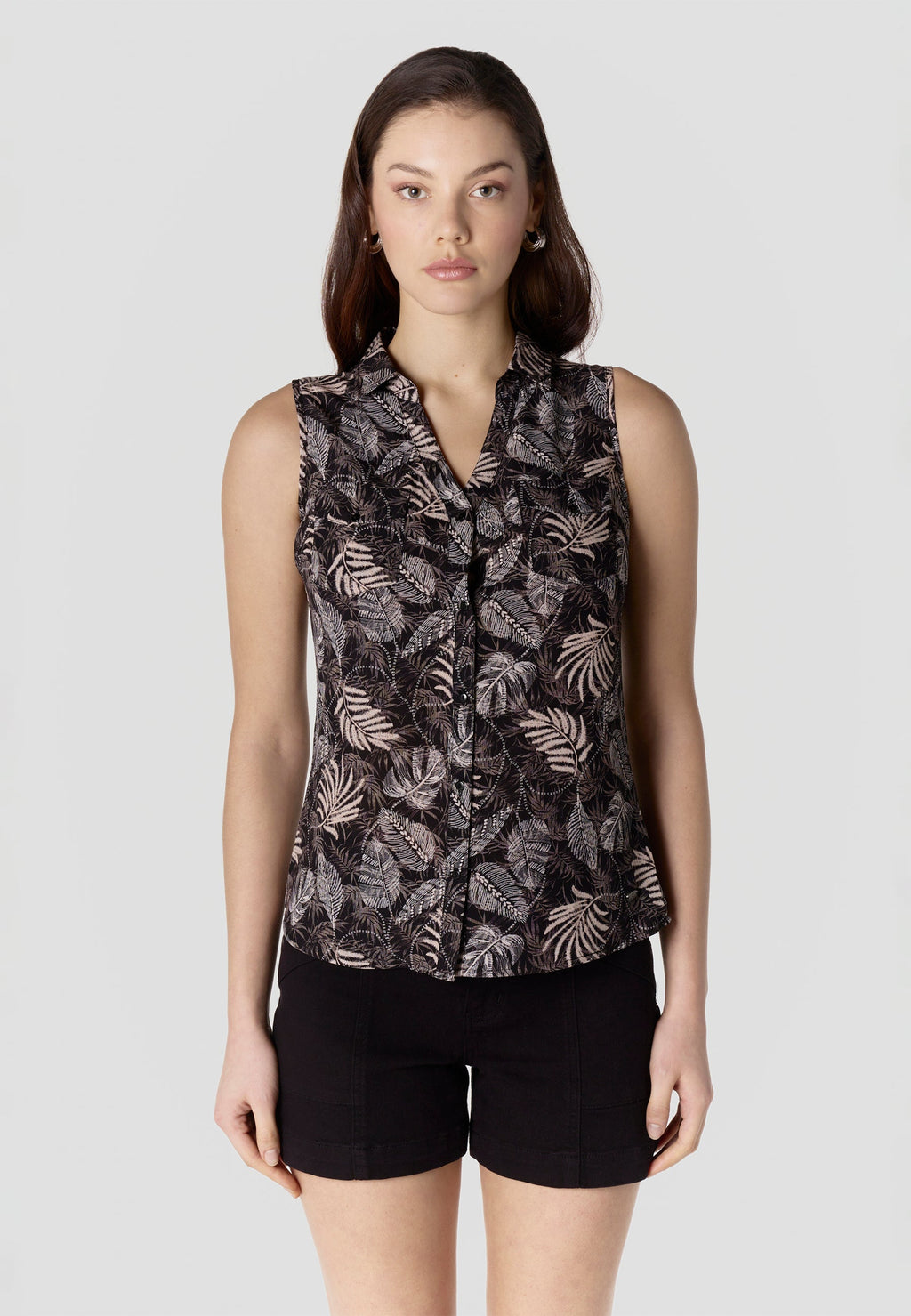 Camisa Mujer Sin Mangas Estampada Viscosa – Koroshi 2612BL79