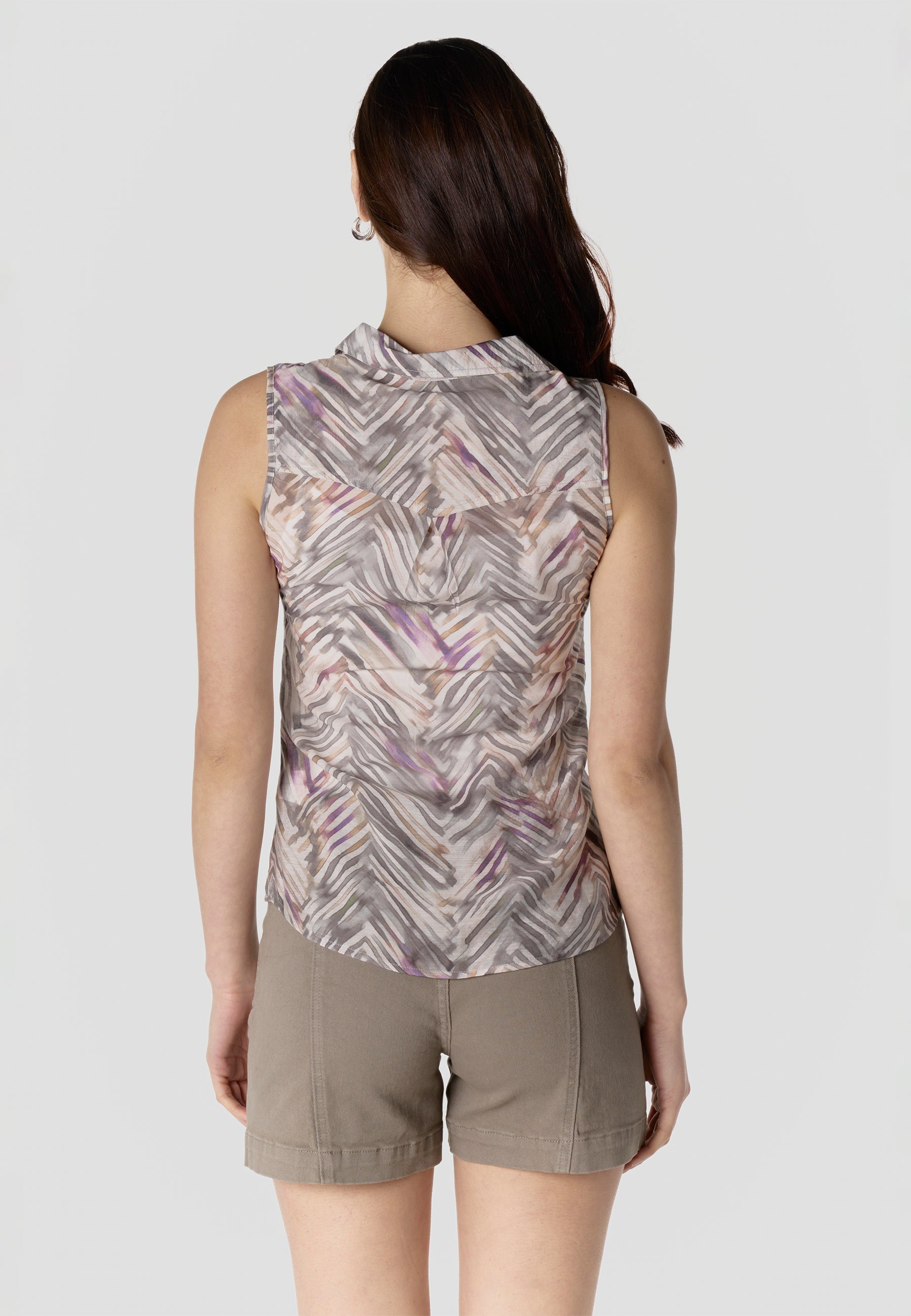 Camisa Mujer Sin Mangas Estampada Viscosa – Koroshi 2612BL79