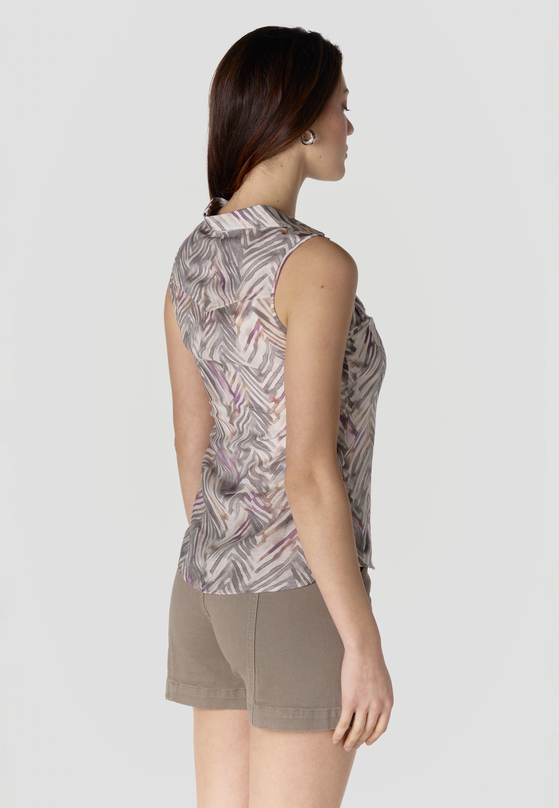 Camisa Mujer Sin Mangas Estampada Viscosa – Koroshi 2612BL79