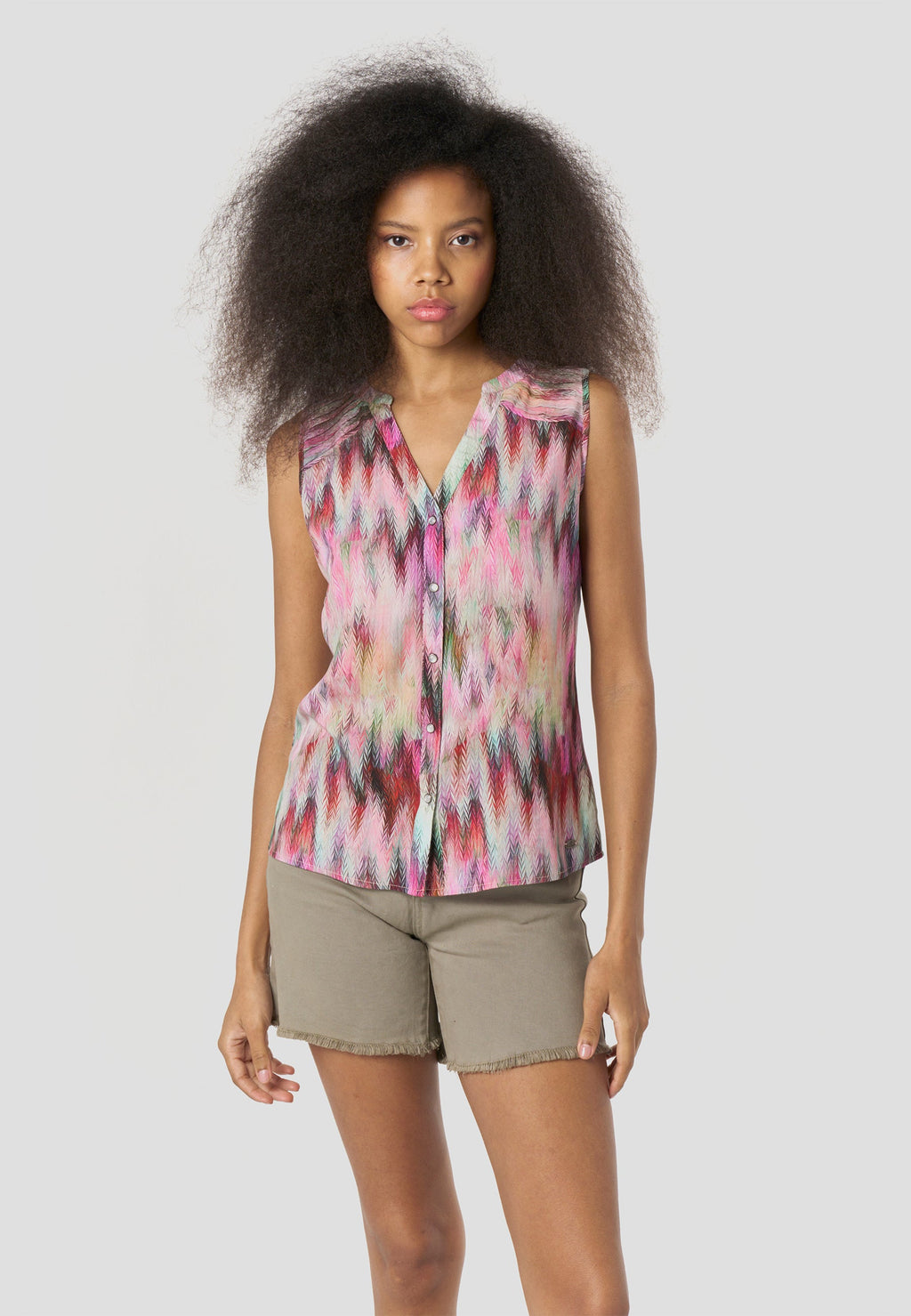 Blusa Mujer Sin Mangas Estampada Viscosa – Koroshi 2612BL80