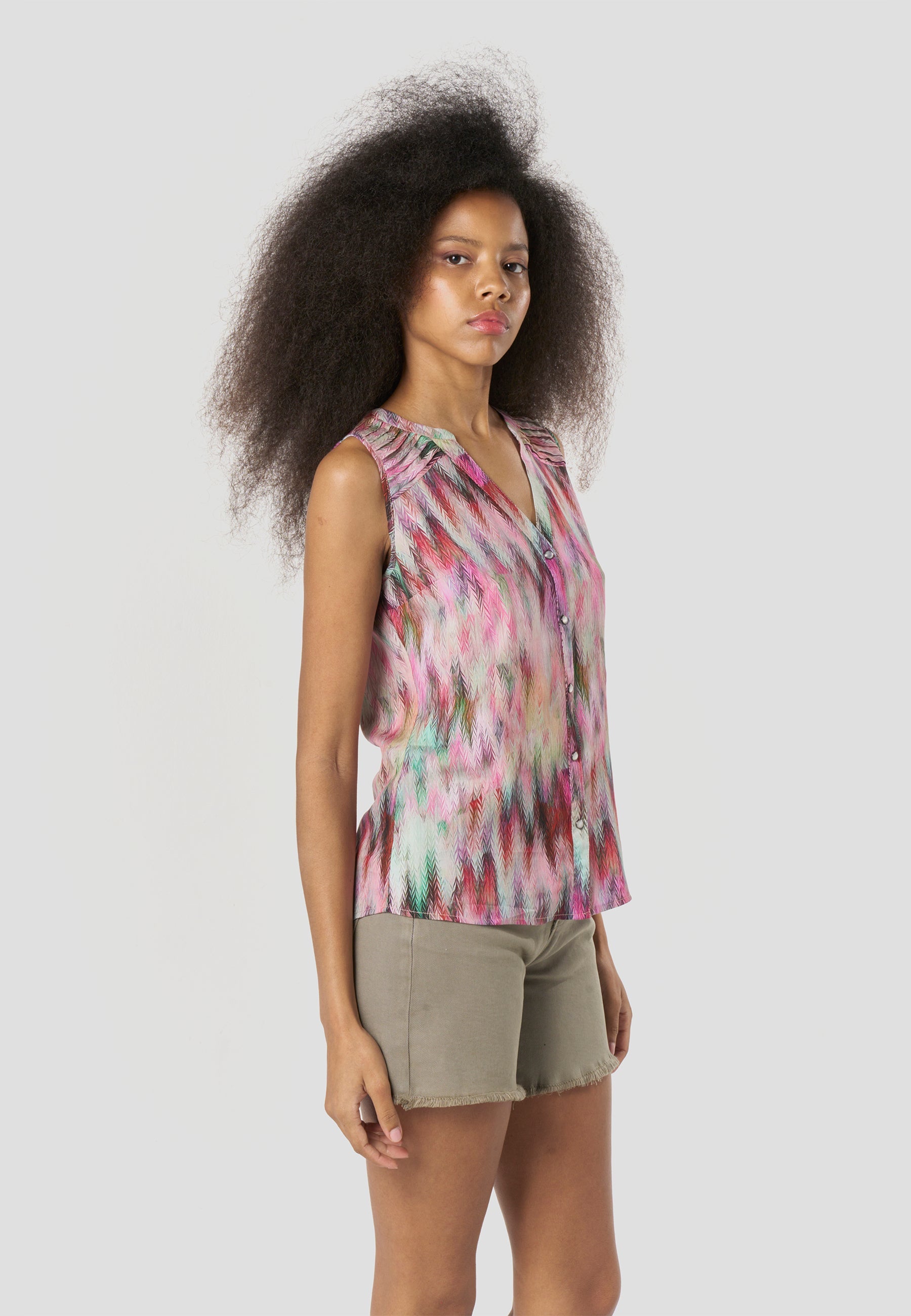 Blusa Mujer Sin Mangas Estampada Viscosa – Koroshi 2612BL80