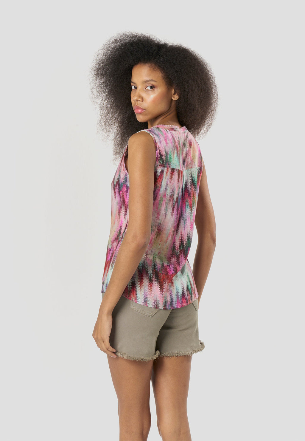 Blusa Mujer Sin Mangas Estampada Viscosa – Koroshi 2612BL80