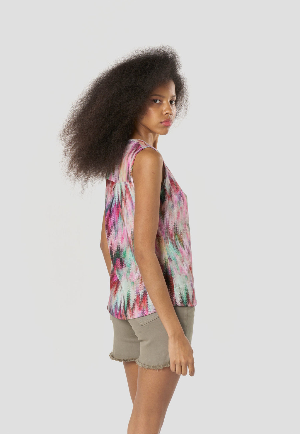 Blusa Mujer Sin Mangas Estampada Viscosa – Koroshi 2612BL80