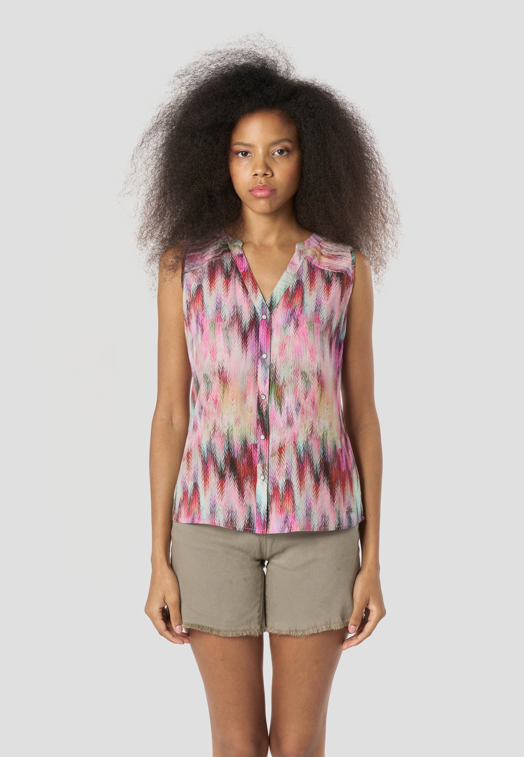 Blusa Mujer Sin Mangas Estampada Viscosa – Koroshi 2612BL80