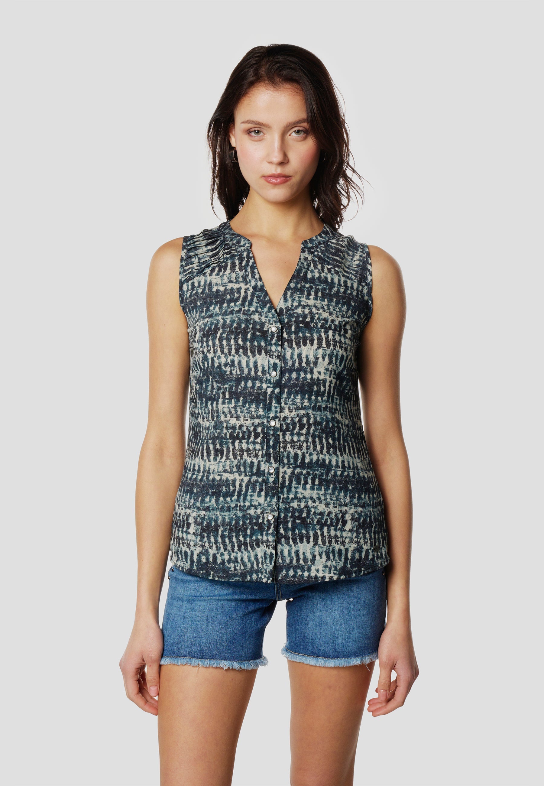 Blusa Mujer Sin Mangas Estampada Viscosa – Koroshi 2612BL80