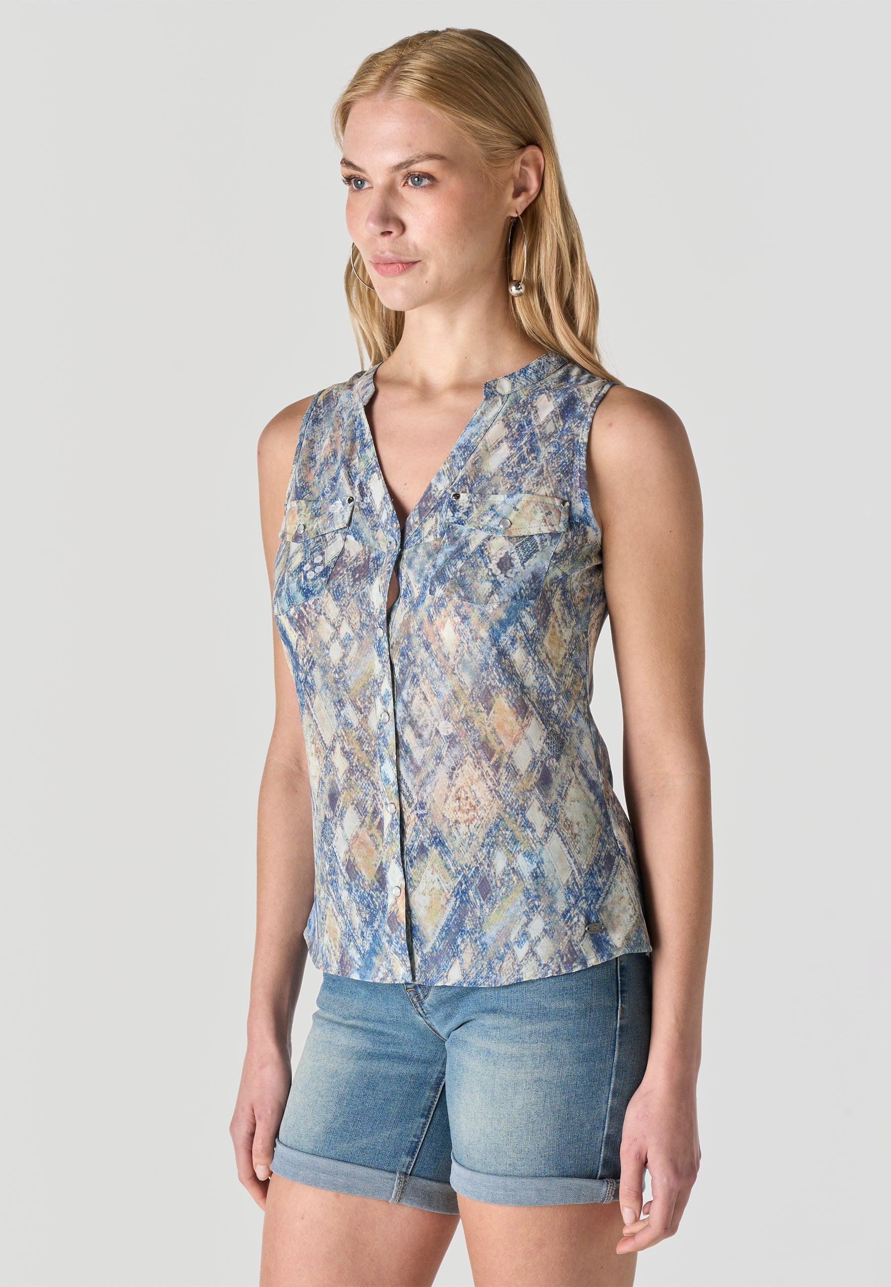 Blusa Mujer Sin Mangas Estampado Mariposa – Koroshi 2612BL81