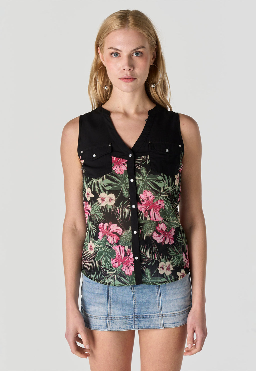 Blusa Mujer Sin Mangas Estampado Mariposa – Koroshi 2612BL81
