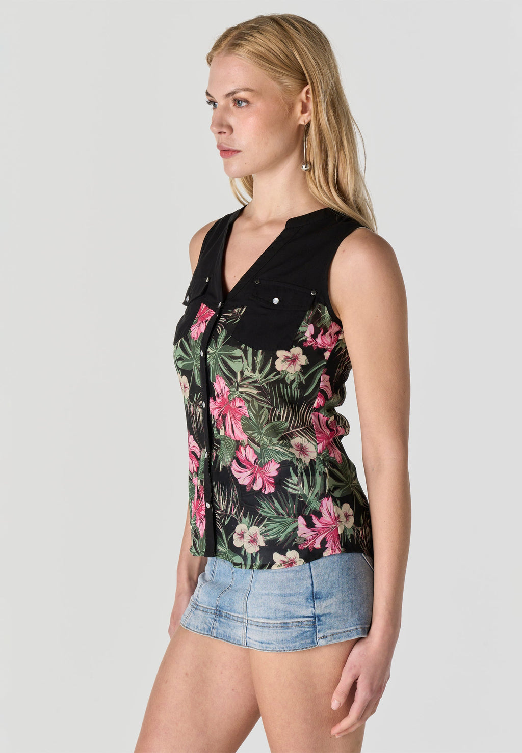 Blusa Mujer Sin Mangas Estampado Mariposa – Koroshi 2612BL81