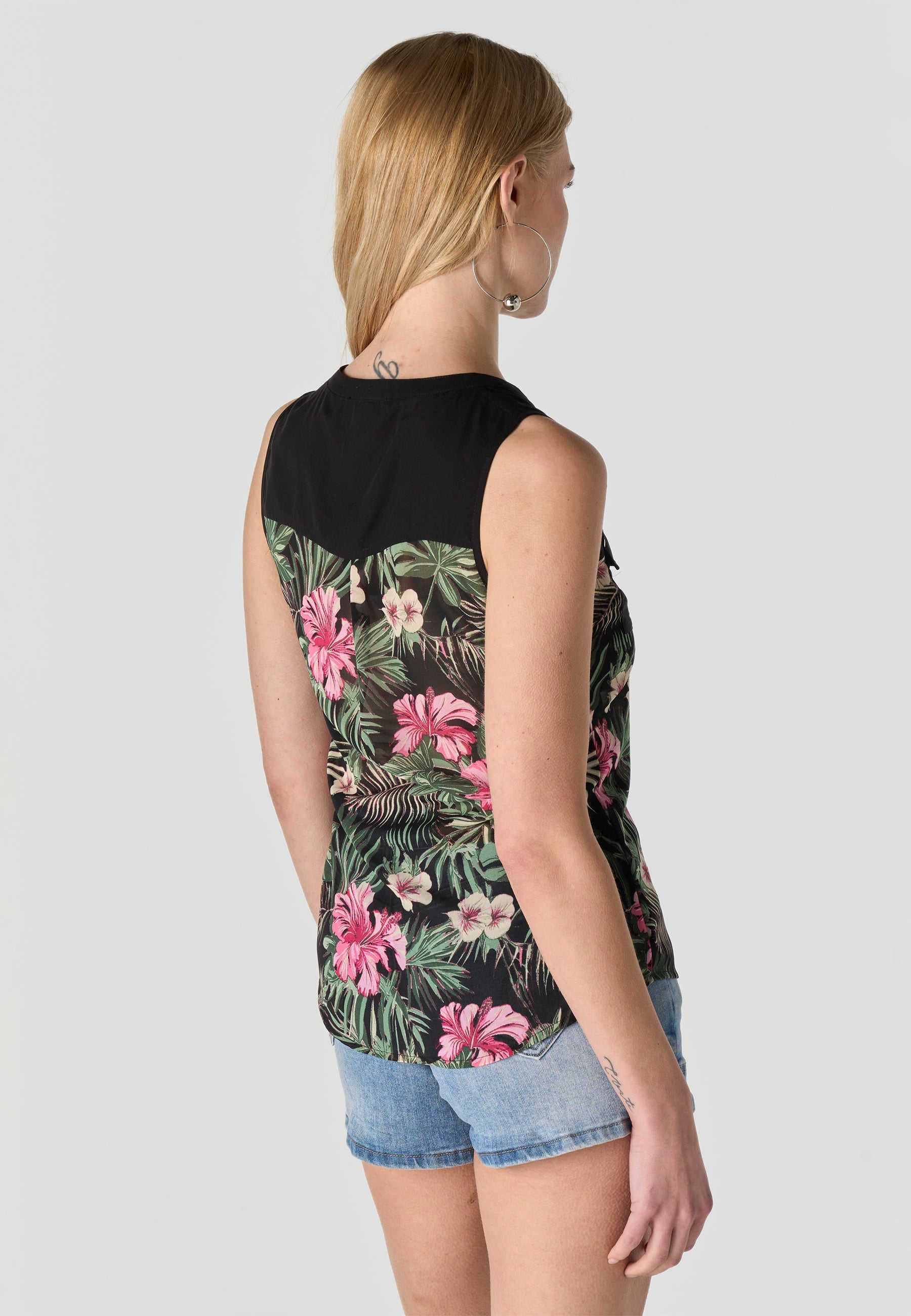Blusa Mujer Sin Mangas Estampado Mariposa – Koroshi 2612BL81