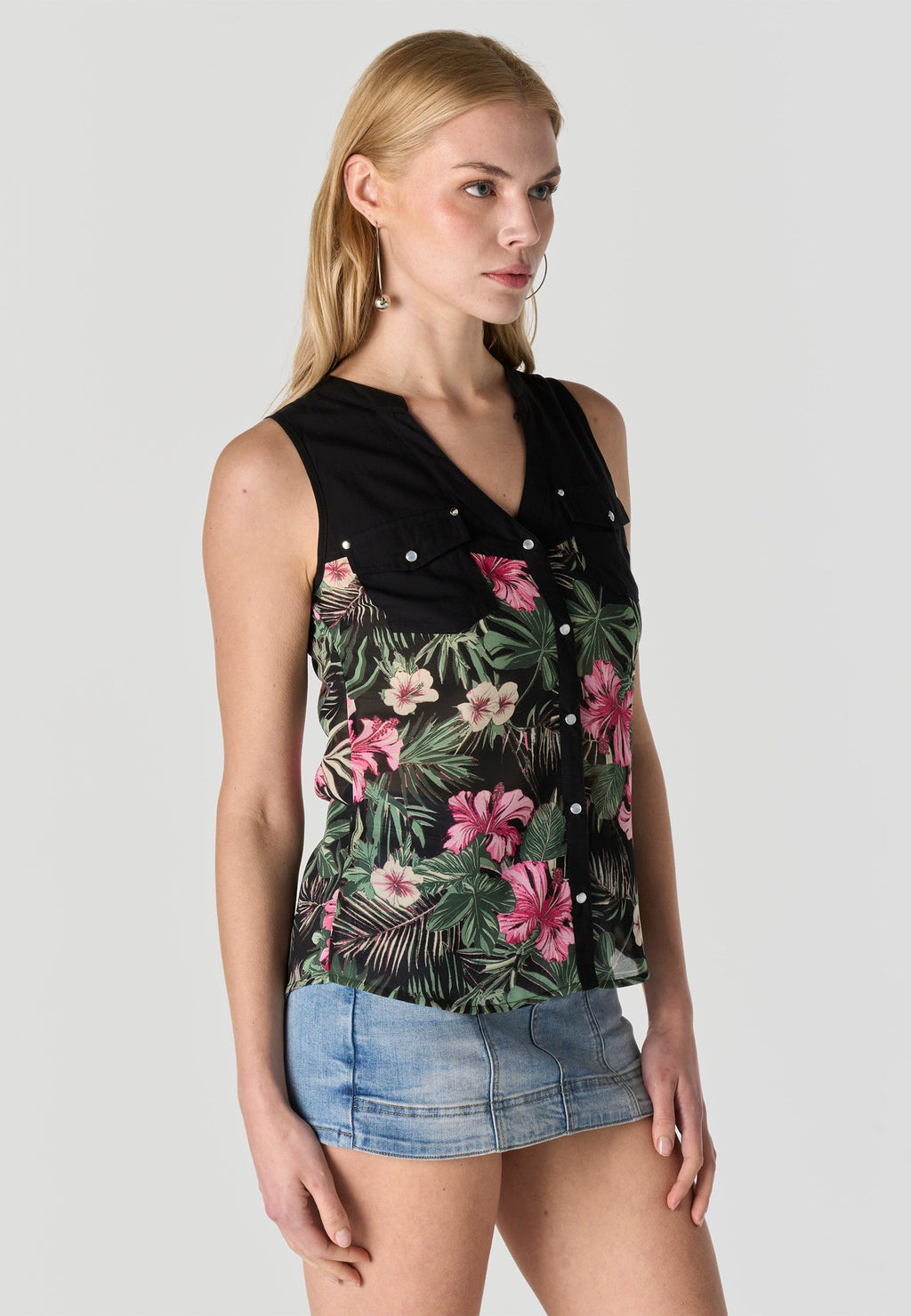 Blusa Mujer Sin Mangas Estampado Mariposa – Koroshi 2612BL81