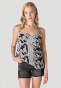 Blusa Mujer Tirantes Estampado Mariposa – Koroshi Negro