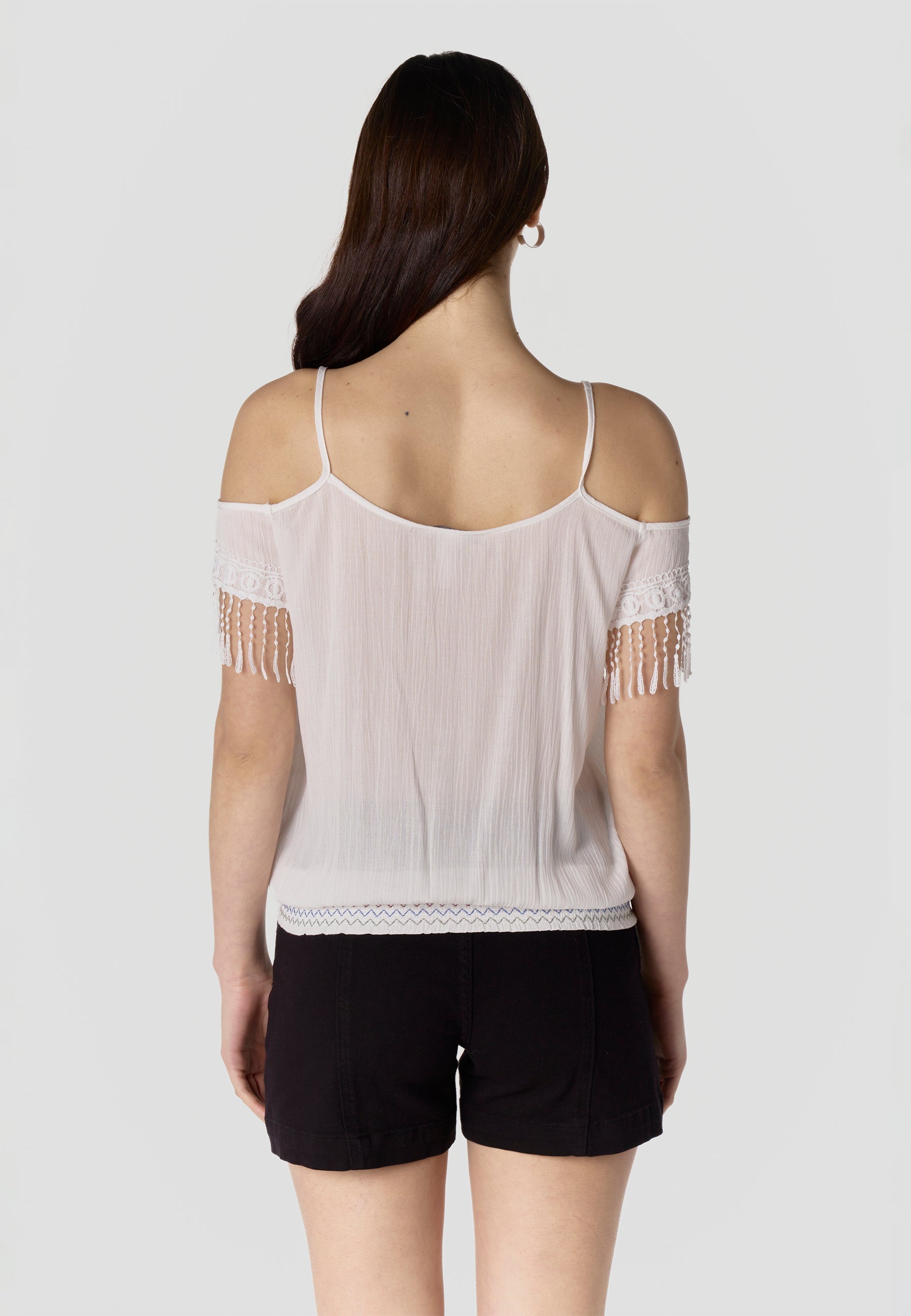Blusa Mujer Hombros Descubiertos Viscosa Bordada – Koroshi 2612BL96