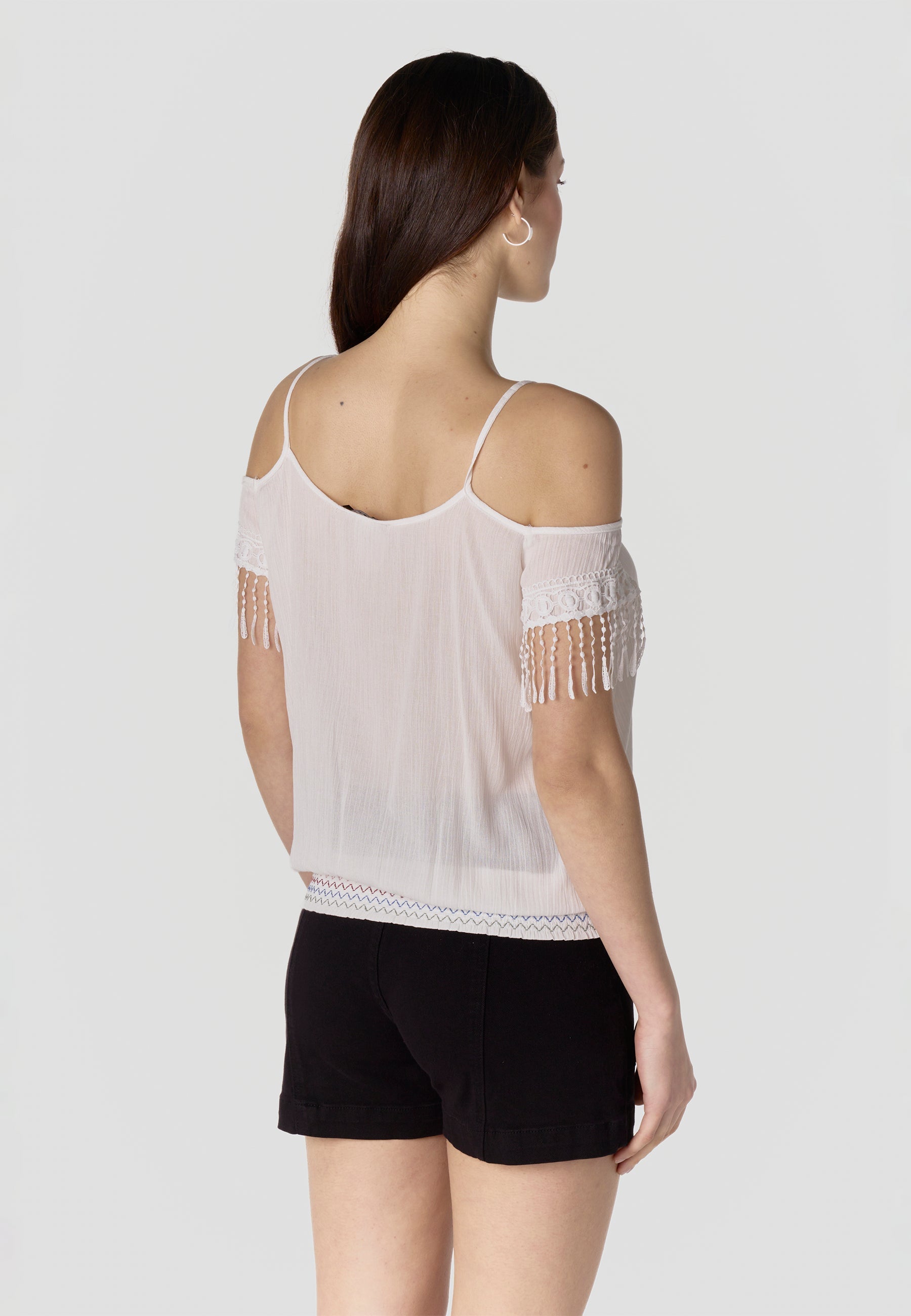 Blusa Mujer Hombros Descubiertos Viscosa Bordada – Koroshi 2612BL96