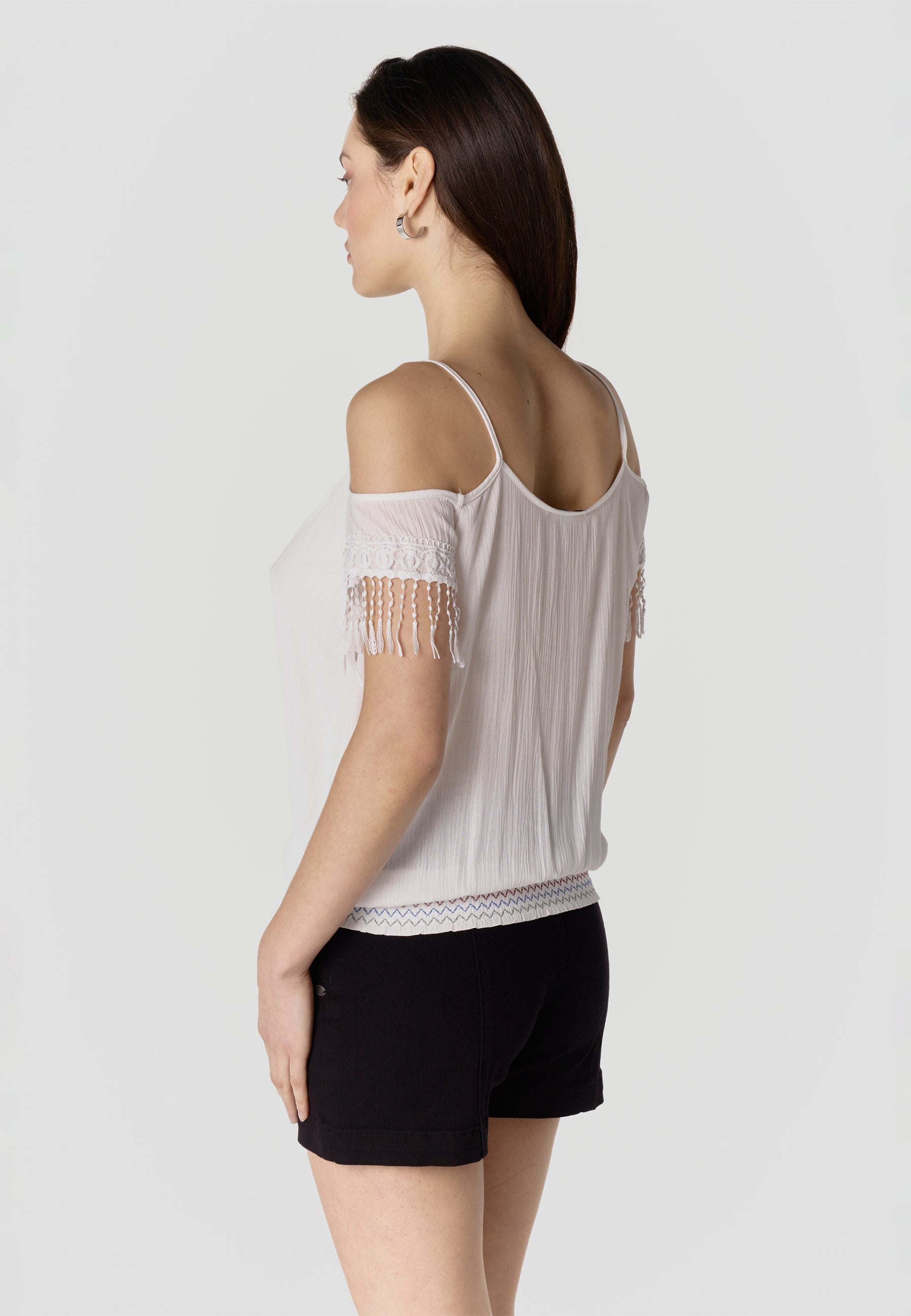 Blusa Mujer Hombros Descubiertos Viscosa Bordada – Koroshi 2612BL96
