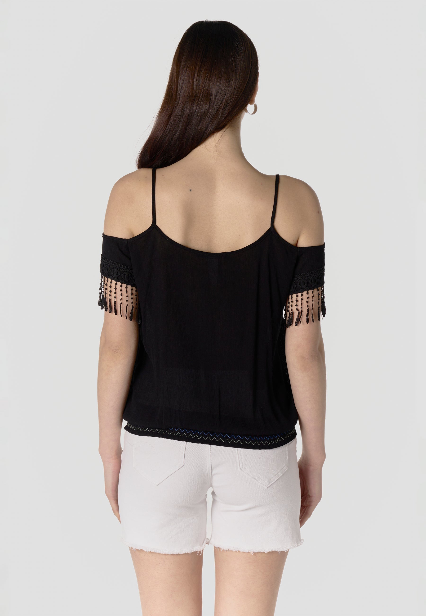 Blusa Mujer Hombros Descubiertos Viscosa Bordada – Koroshi 2612BL96