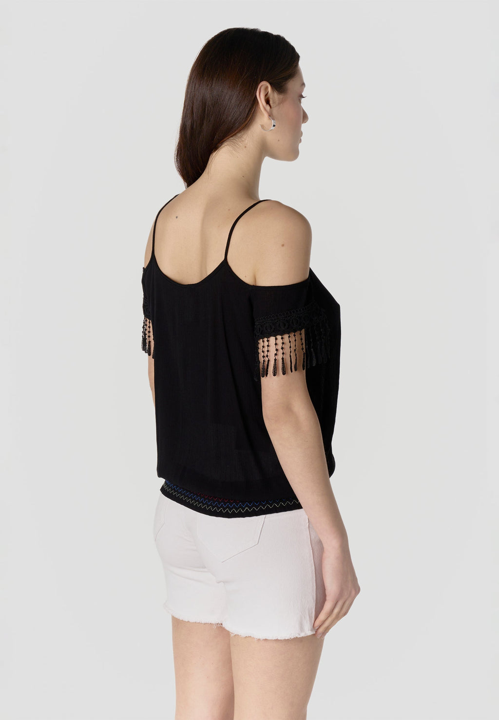 Blusa Mujer Hombros Descubiertos Viscosa Bordada – Koroshi 2612BL96