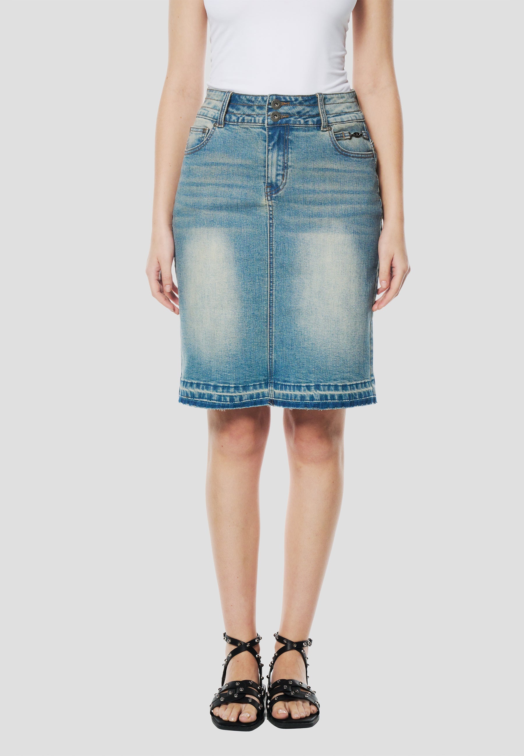 Falda Mujer Vaquera Efecto Push-Up – Koroshi Azul Medio