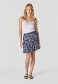 Falda Mujer Corta Gasa Estampada Volantes – Koroshi Navy