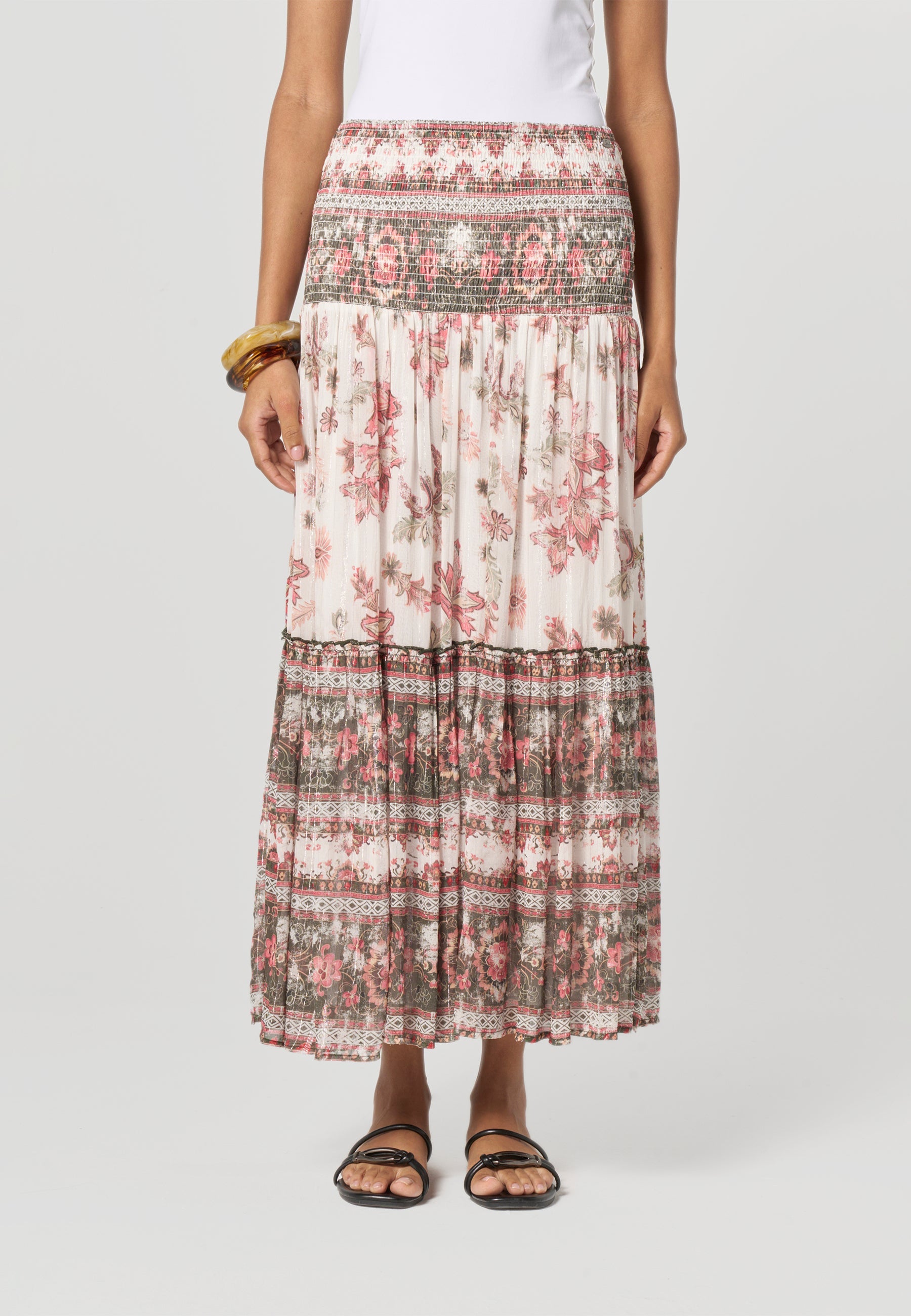 Falda Mujer Larga Estampado Paisley – Koroshi Cruda