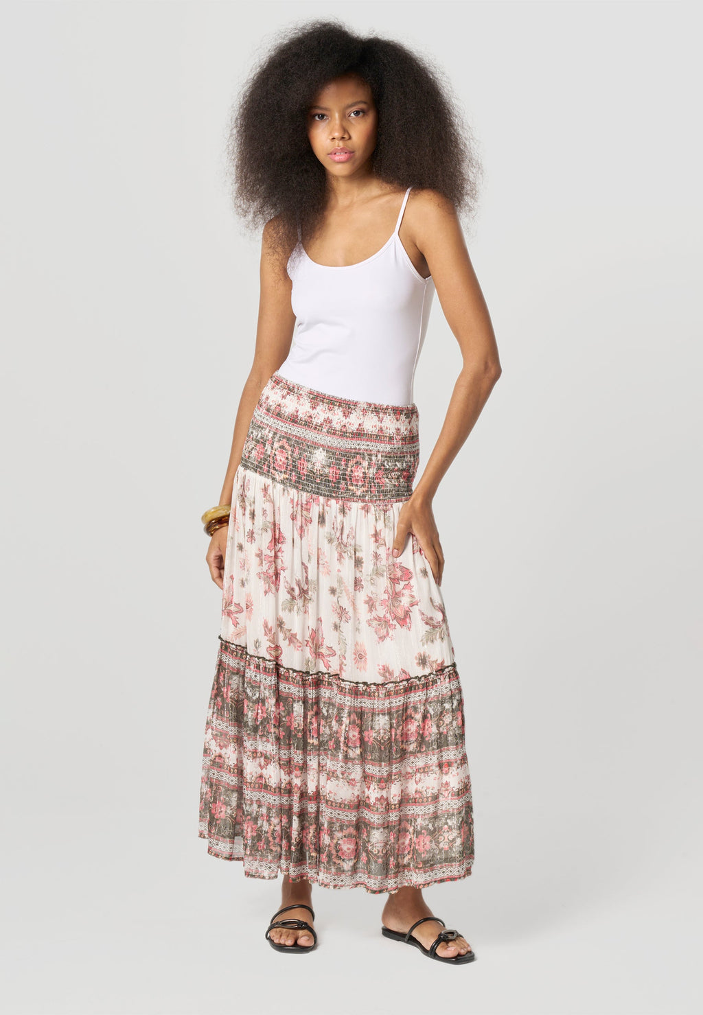 Falda Mujer Larga Estampado Paisley – Koroshi Cruda