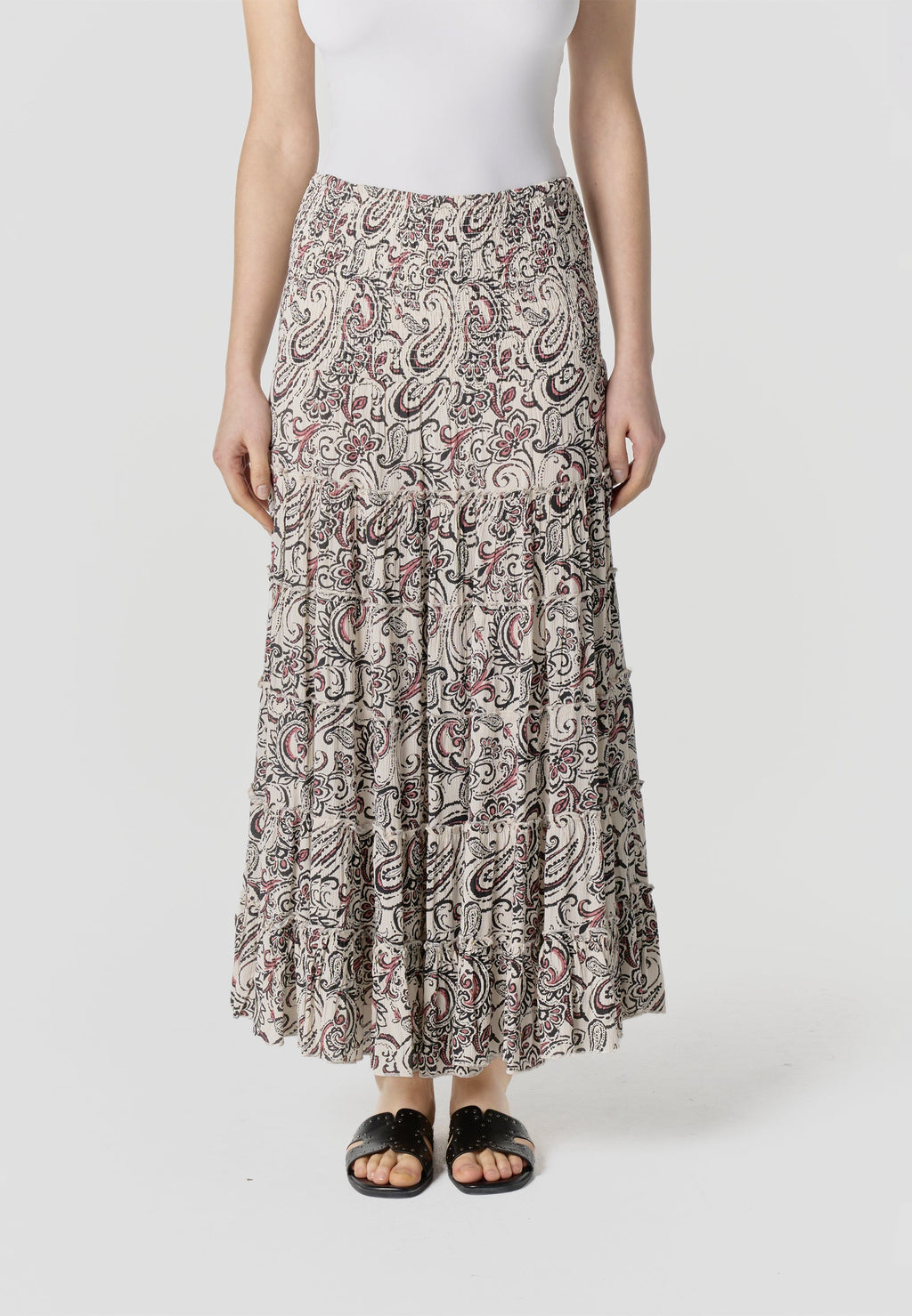 Falda Mujer Larga Bambula Estampado Cachemir – Koroshi Cruda