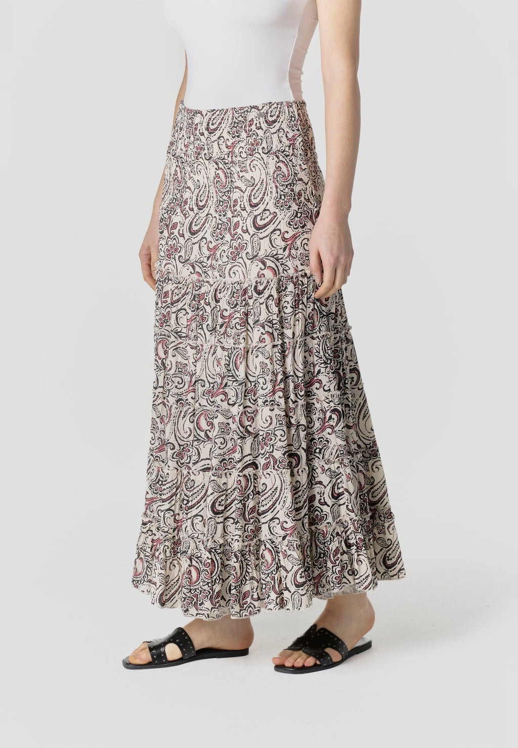 Falda Mujer Larga Bambula Estampado Cachemir – Koroshi Cruda