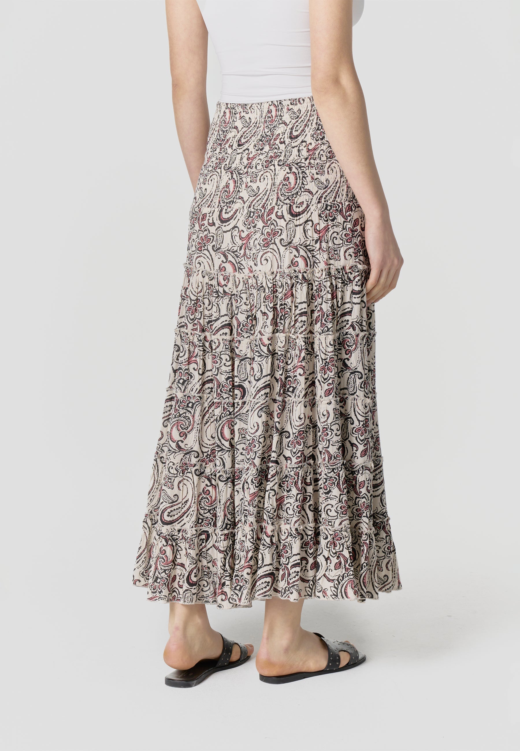 Falda Mujer Larga Bambula Estampado Cachemir – Koroshi Cruda