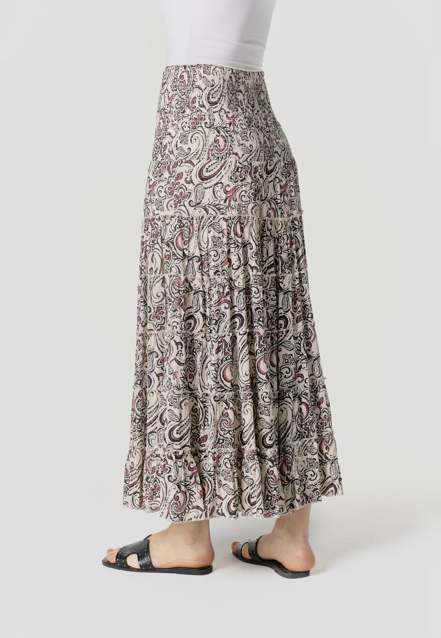Falda Mujer Larga Bambula Estampado Cachemir – Koroshi Cruda