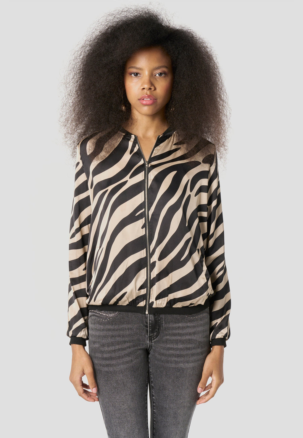 Bomber Chaqueta Mujer Estampado Bicolor Relajada | Koroshi