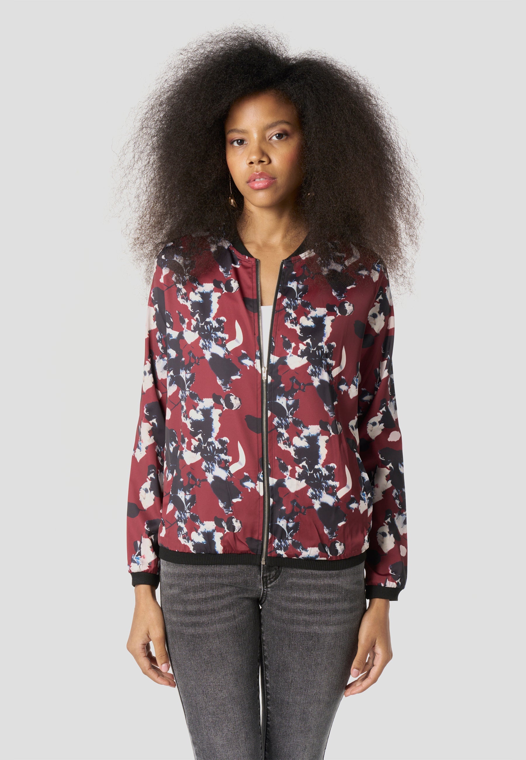 Bomber Chaqueta Mujer Estampado Bicolor Relajada | Koroshi