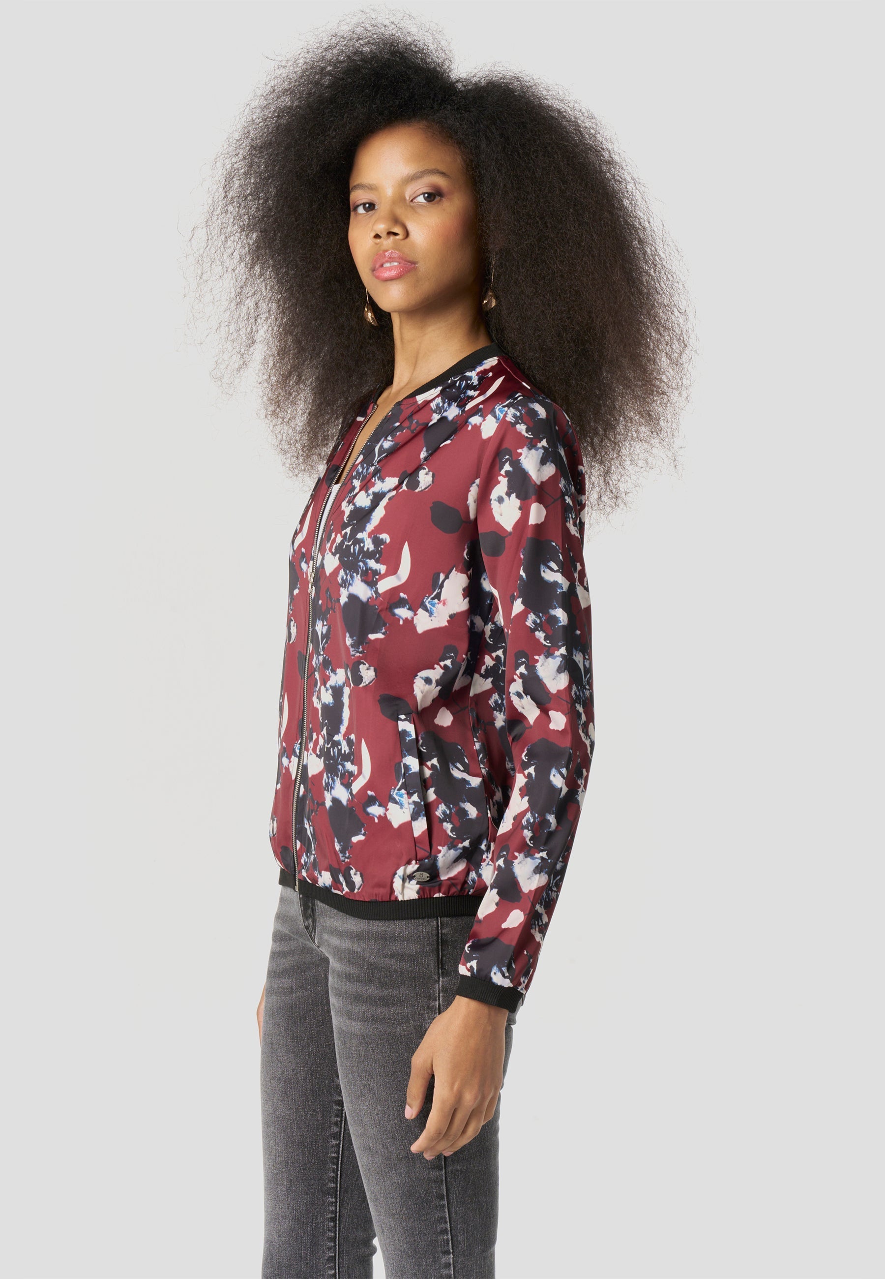 Bomber Chaqueta Mujer Estampado Bicolor Relajada | Koroshi