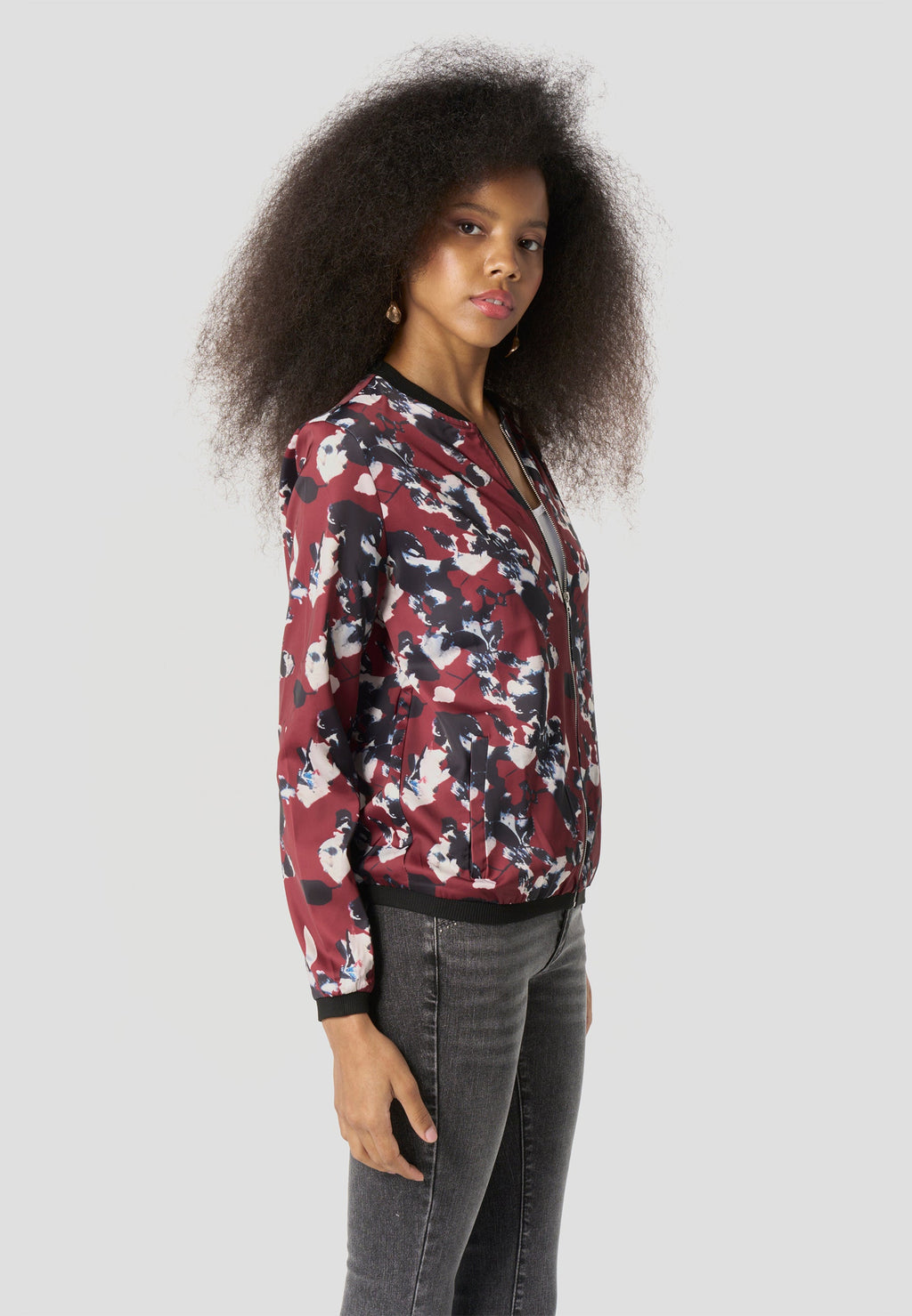 Bomber Chaqueta Mujer Estampado Bicolor Relajada | Koroshi