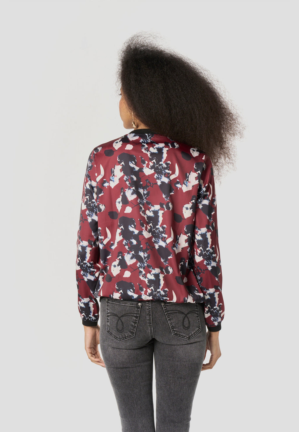 Bomber Chaqueta Mujer Estampado Bicolor Relajada | Koroshi
