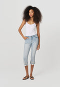 Pantalón Pirata Push Up Mujer Denim Bajo Encaje – Koroshi Azul Claro