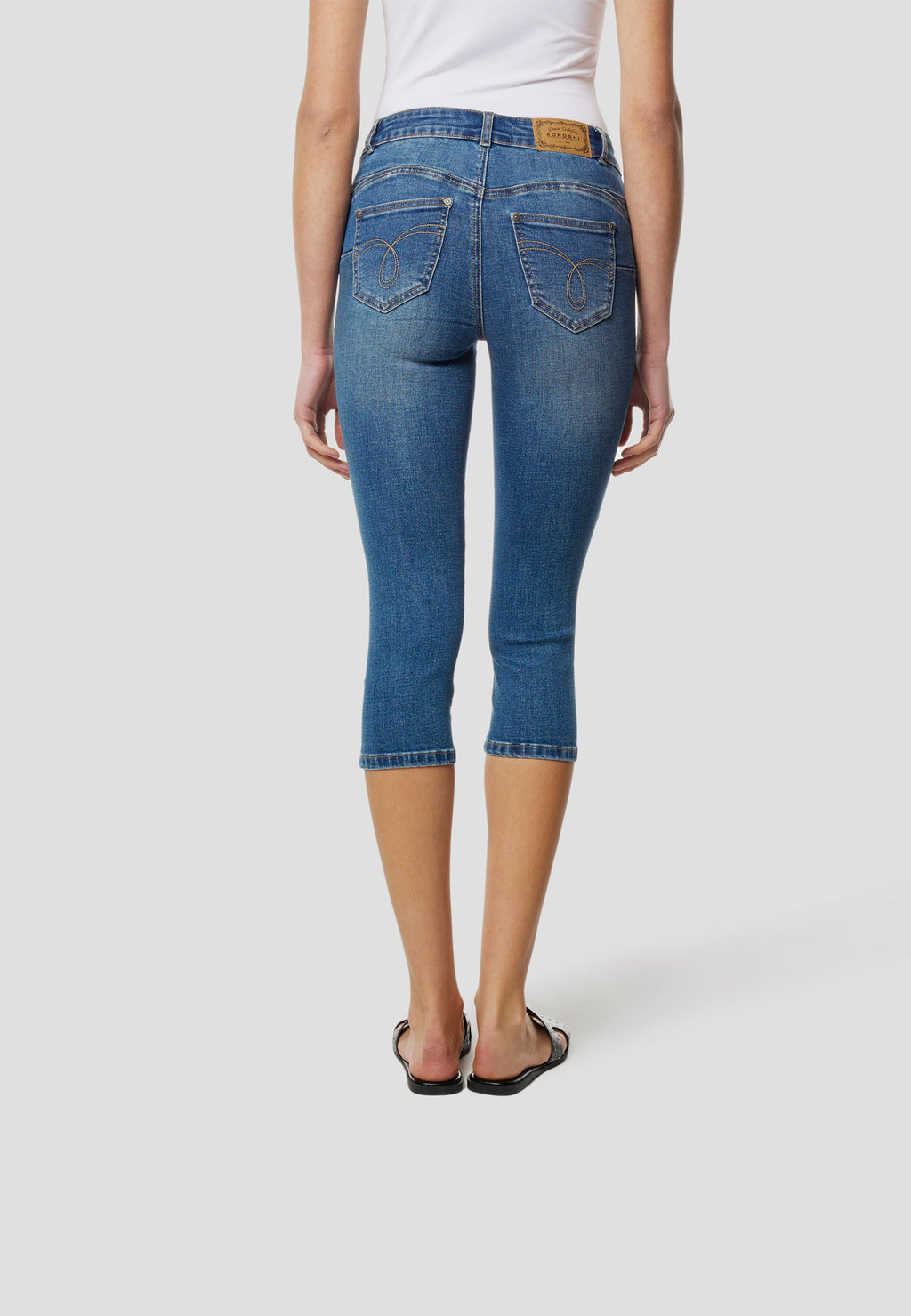 Pantalón Pirata Mujer Bordado – Koroshi Azul Oscuro