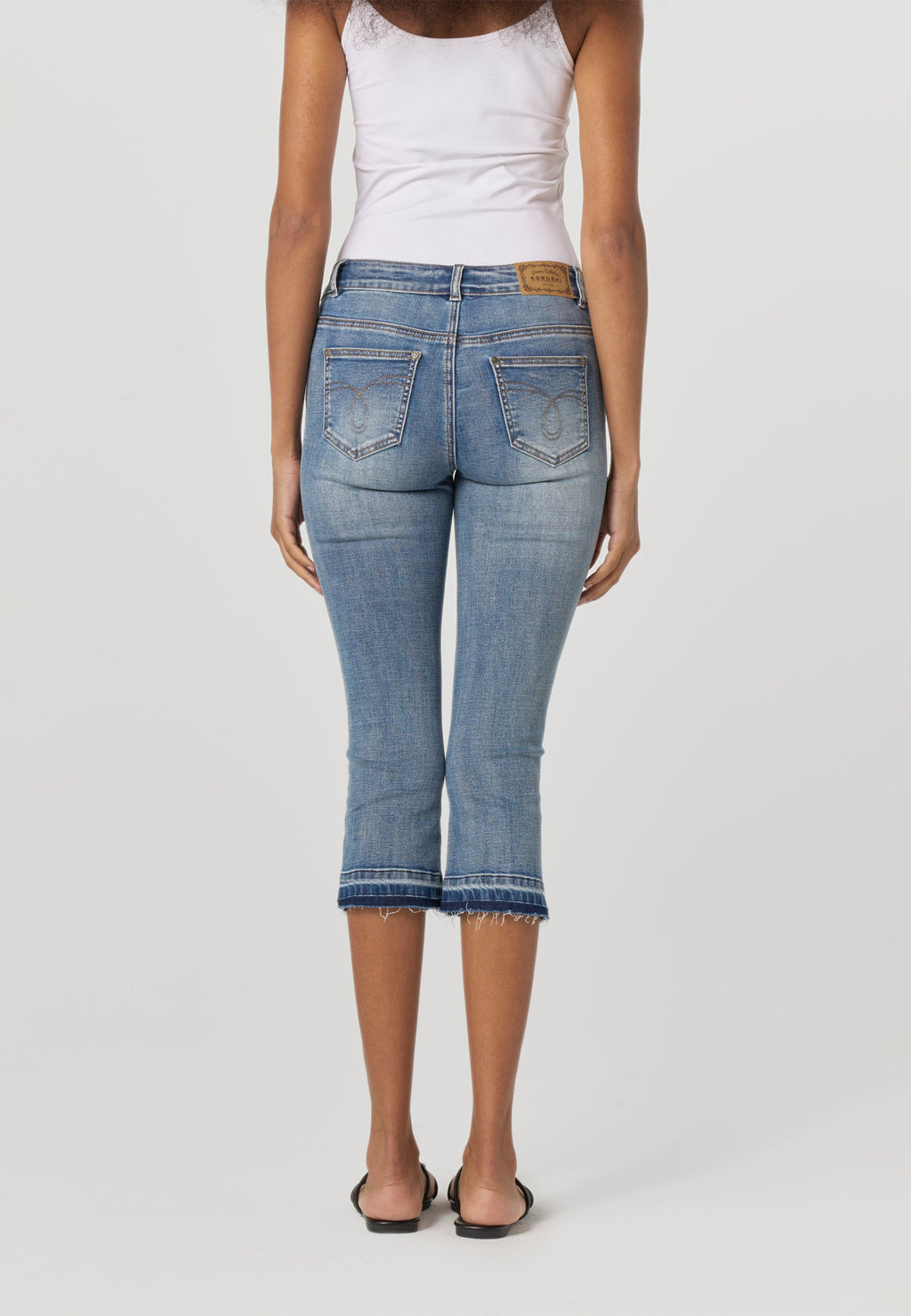 Pantalón Pirata Mujer Bordado – Koroshi Azul Medio