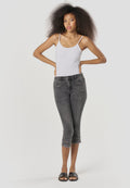 Pantalón Pirata Mujer Vaquero Bordado – Koroshi Negro