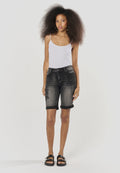 Bermuda Mujer Vaquera Slim Bordada color Negro Koroshi