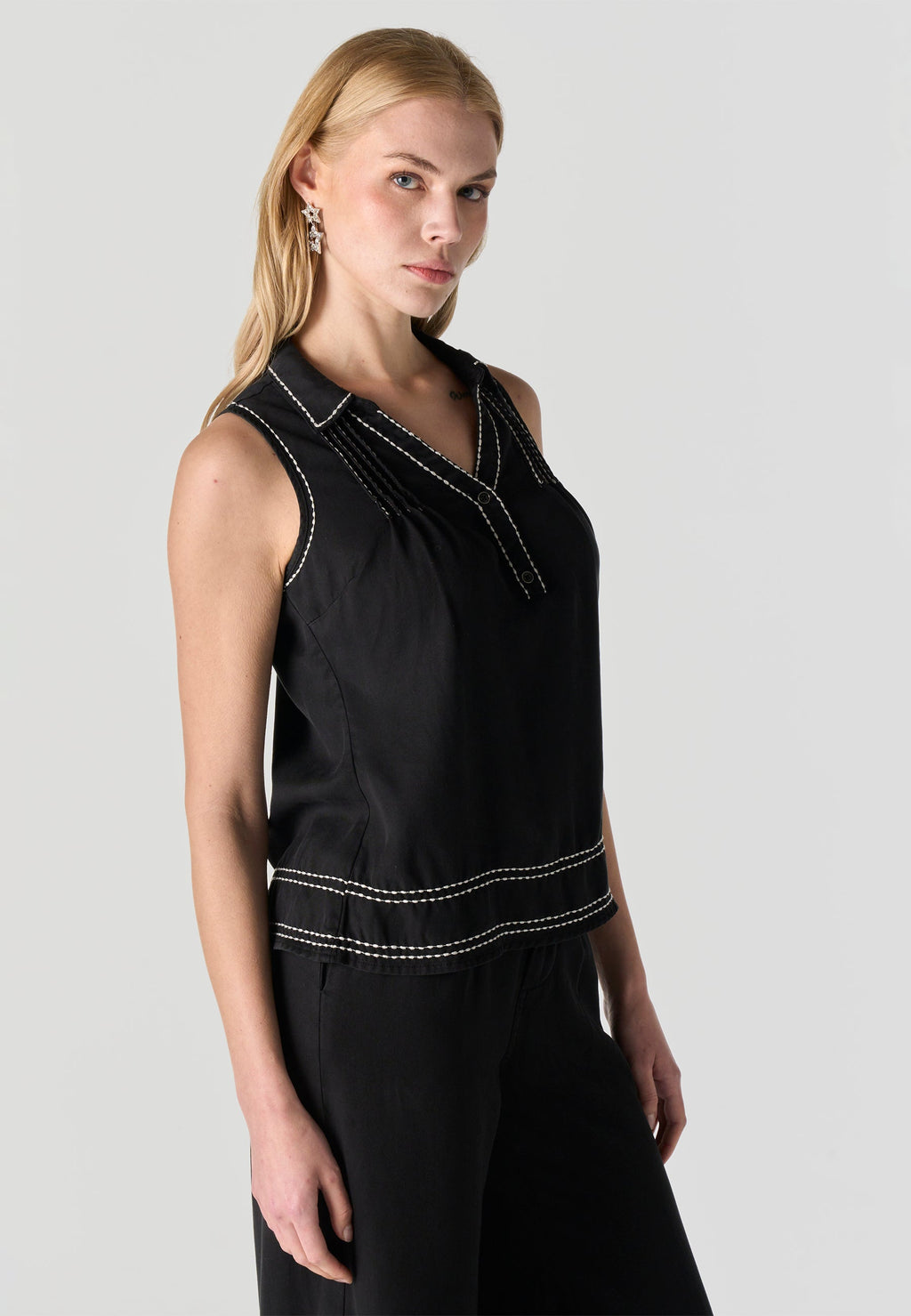 Pantalón Fluido Mujer Lyocell Tiro Medio – Koroshi Negro