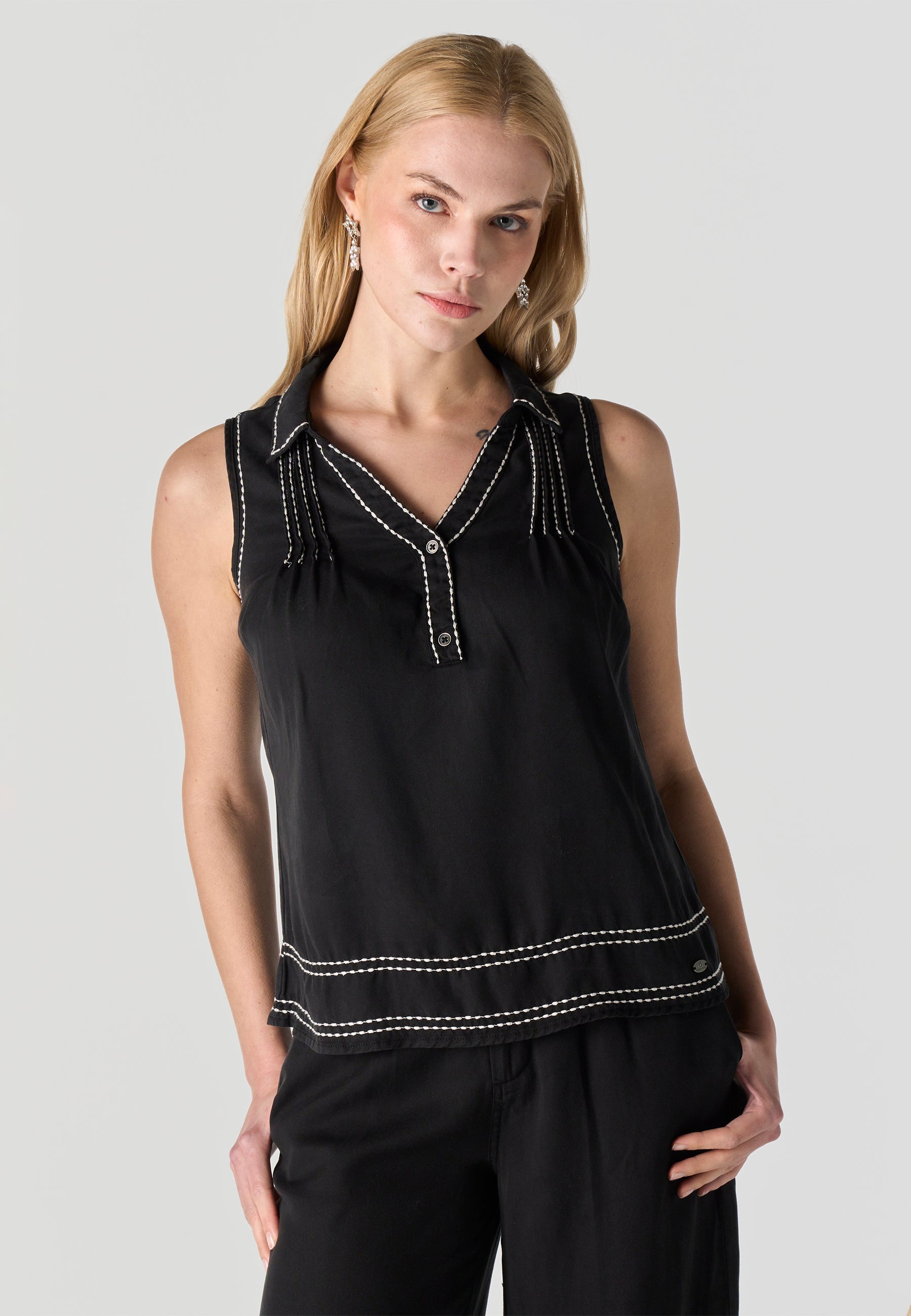 Pantalón Fluido Mujer Lyocell Tiro Medio – Koroshi Negro