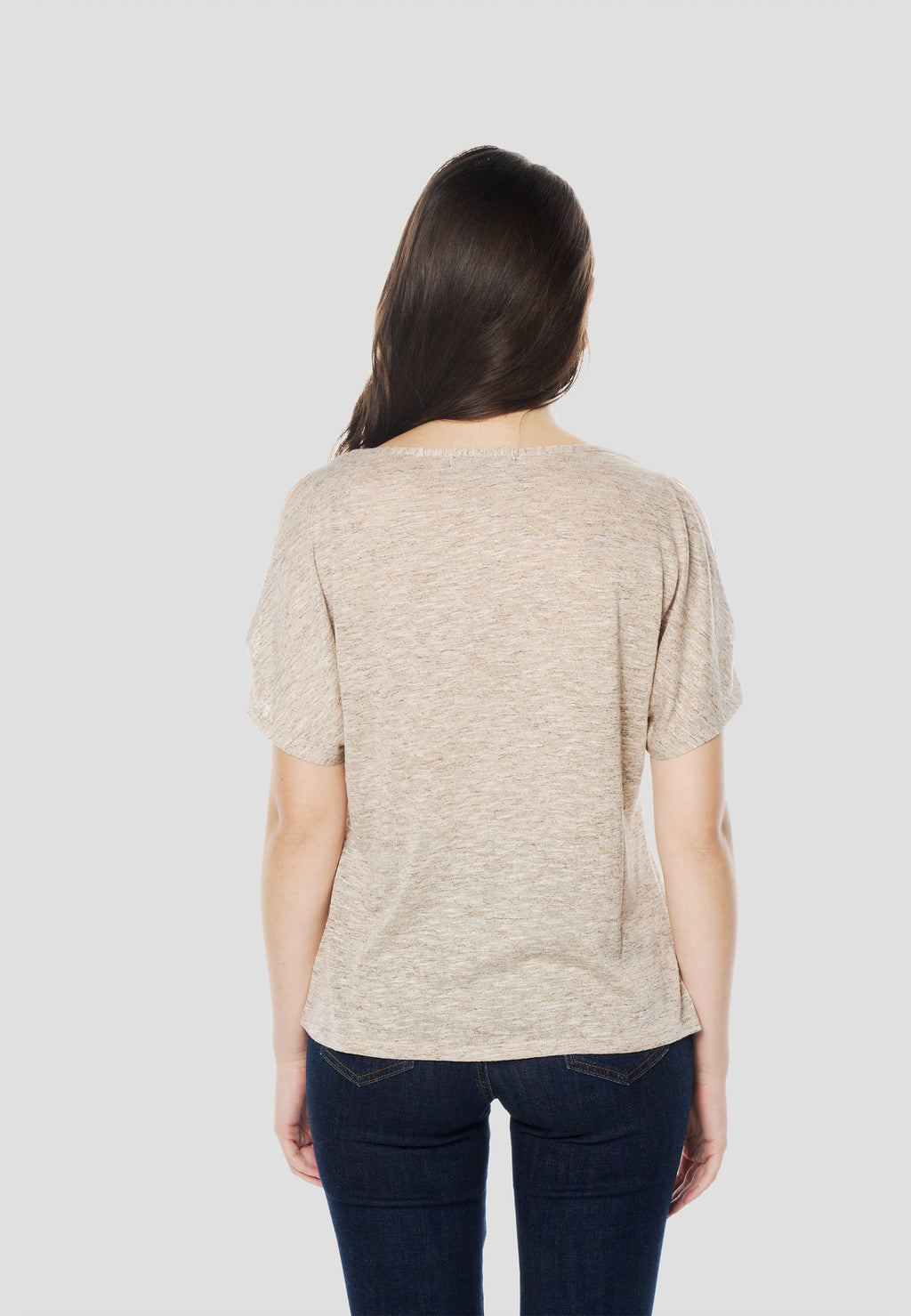 Camiseta Mujer Manga Corta Pedrería en Hombros – Koroshi 2612TP00