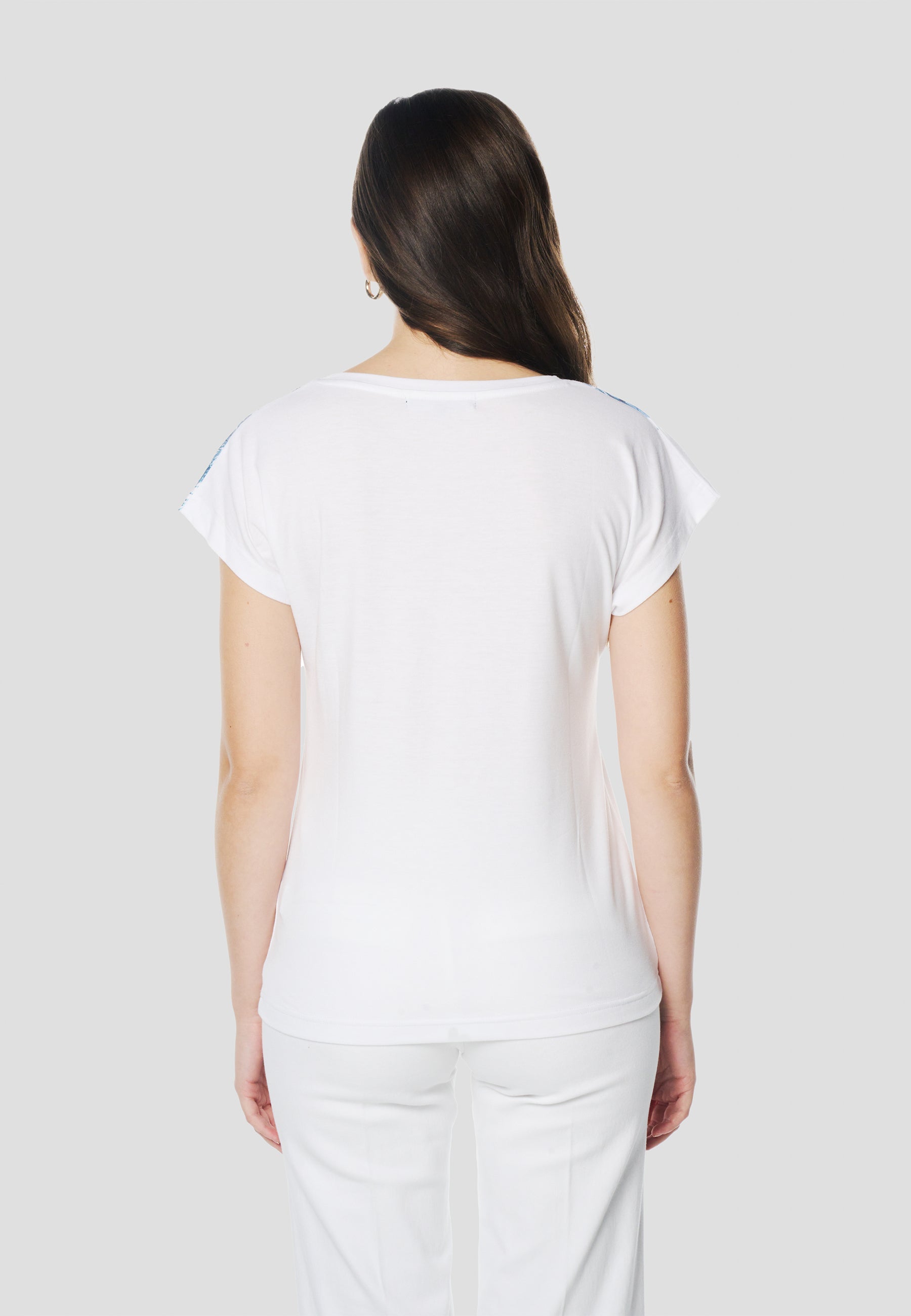 Camiseta Mujer Manga Corta Estampado Palmera – Koroshi 2612TP06