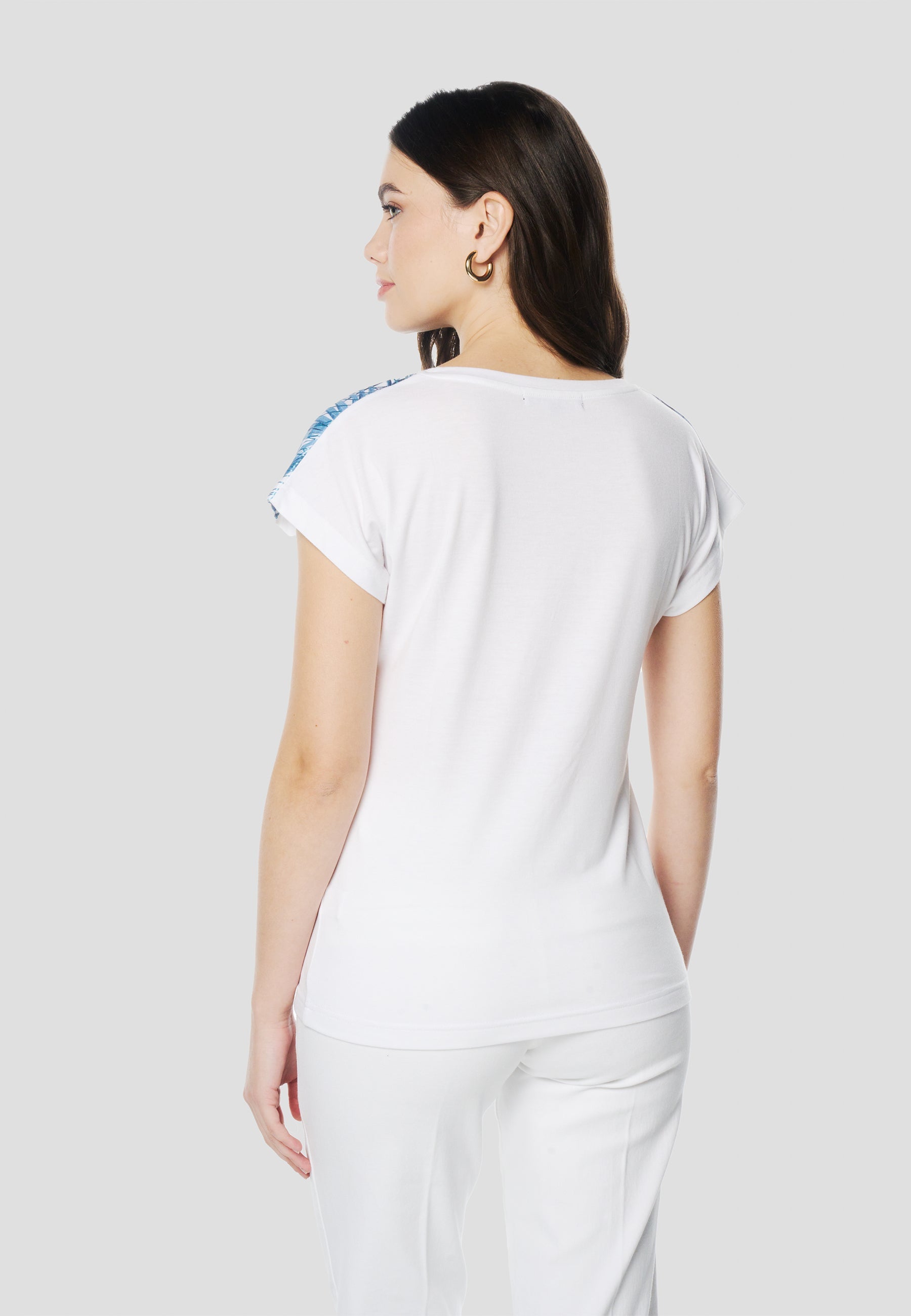 Camiseta Mujer Manga Corta Estampado Palmera – Koroshi 2612TP06