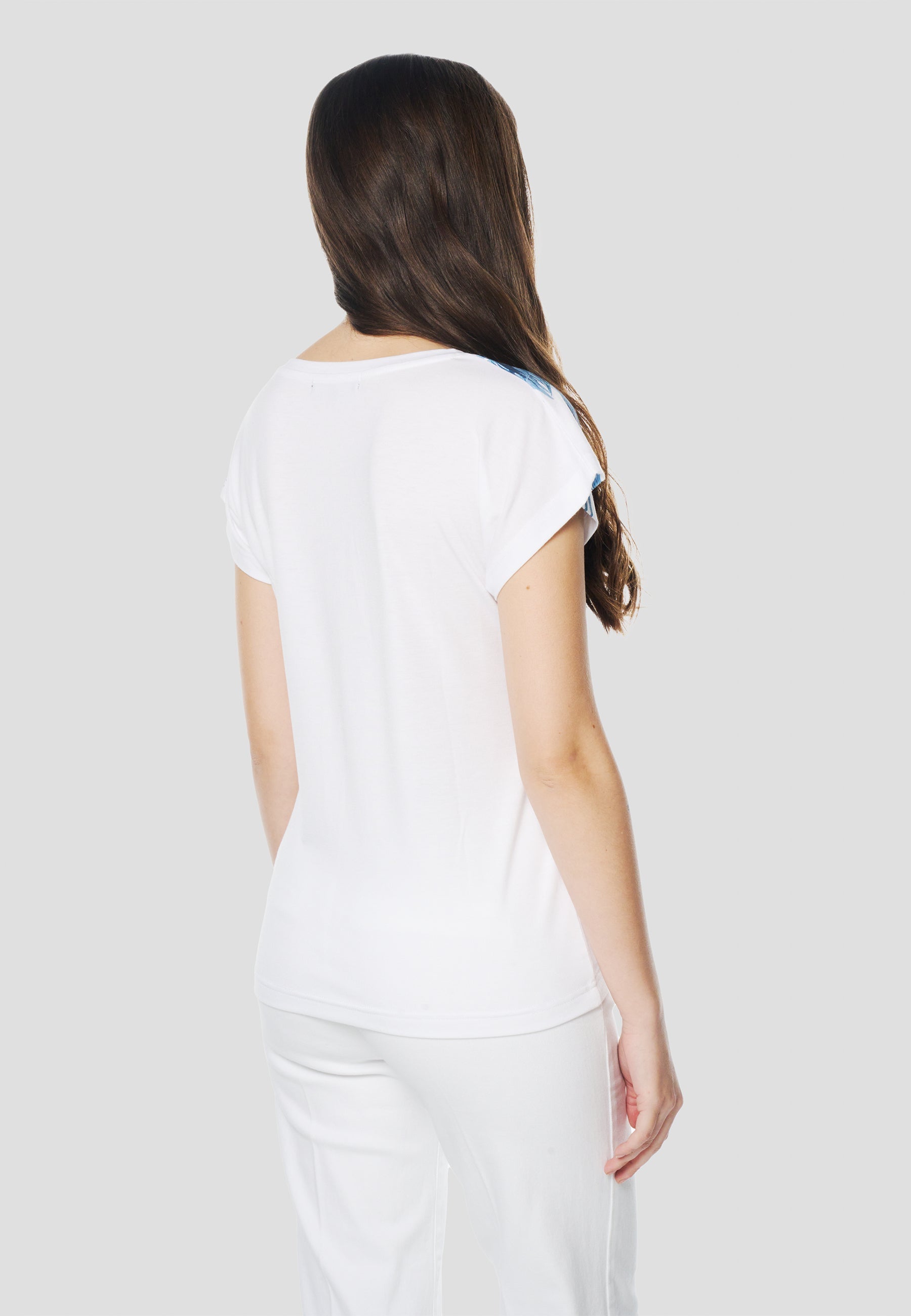 Camiseta Mujer Manga Corta Estampado Palmera – Koroshi 2612TP06