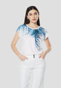 Camiseta Mujer Manga Corta Estampado Palmera – Koroshi 2612TP06