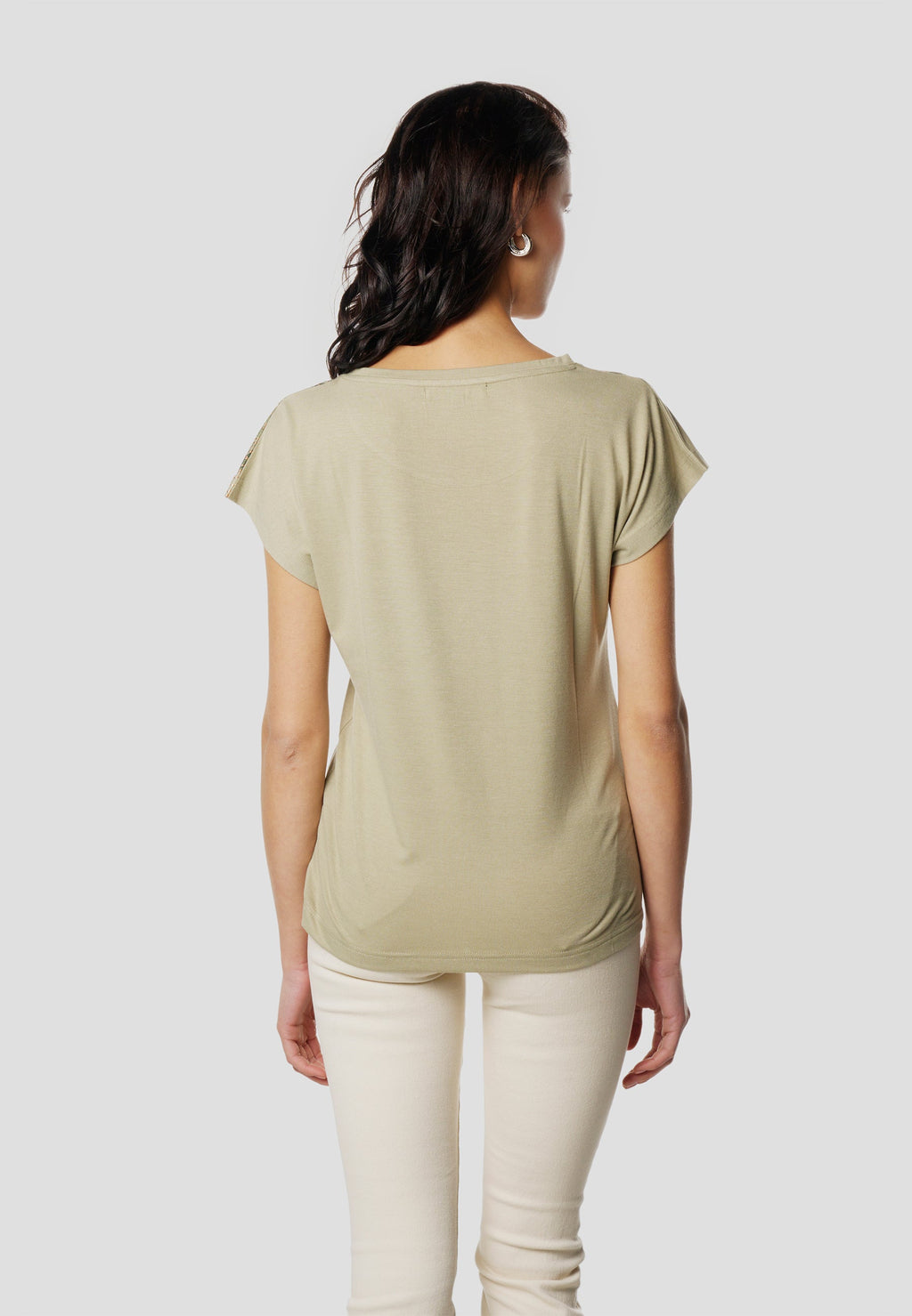 Camiseta Mujer Manga Corta Estampado Palmera – Koroshi 2612TP06