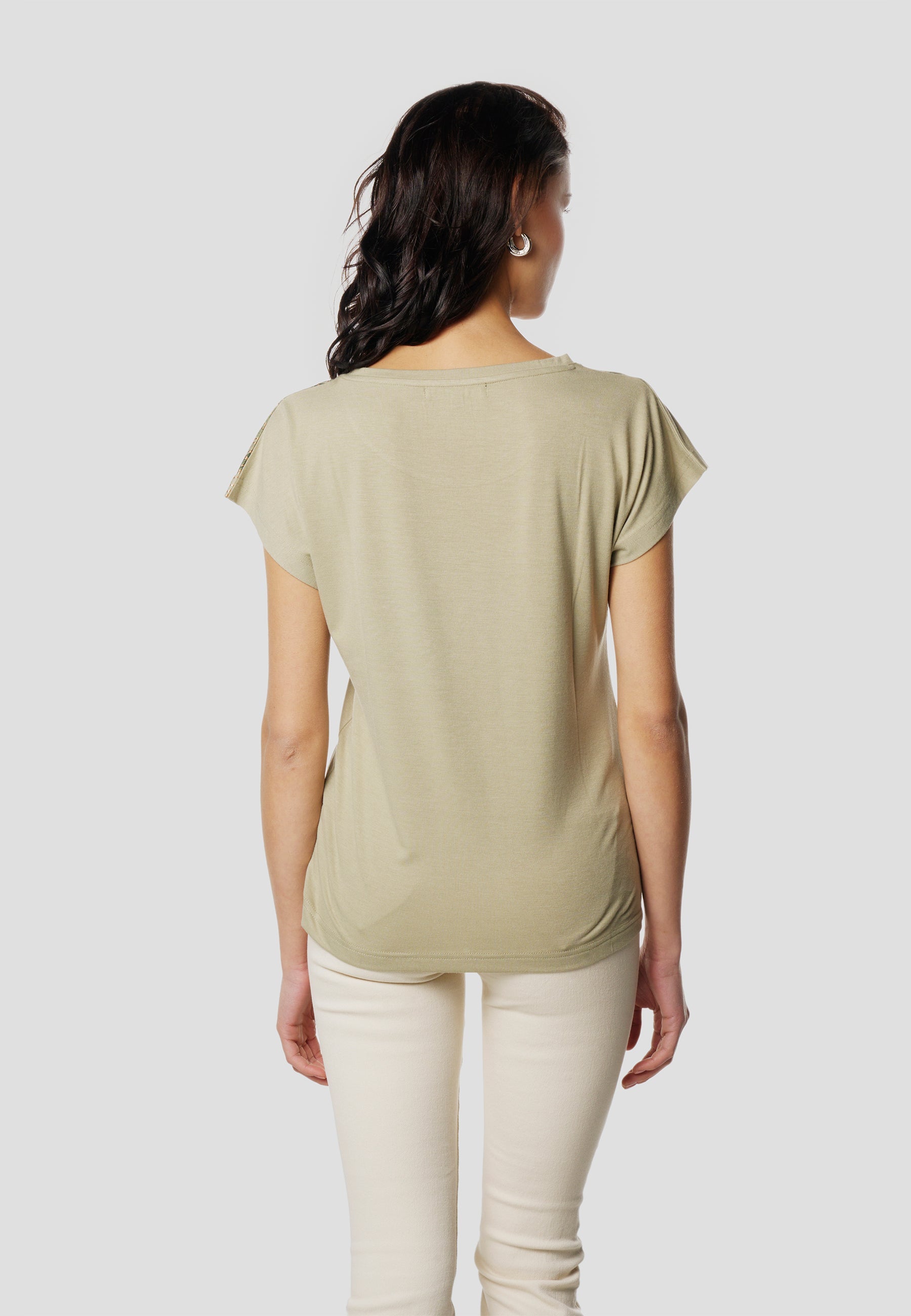 Camiseta Mujer Manga Corta Estampado Palmera – Koroshi 2612TP06